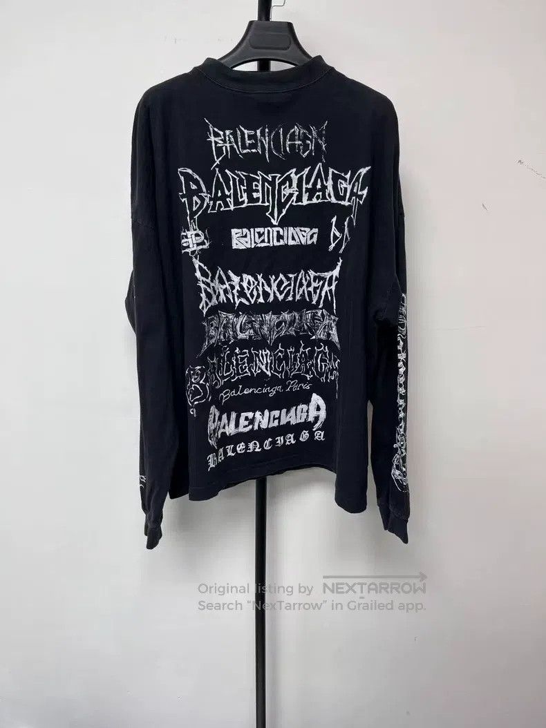 Balenciaga Balenciaga Letter Print Round Neck Long Sleeve T-Shirt Size US L / EU 52-54 / 3 - 1 Thumbnail