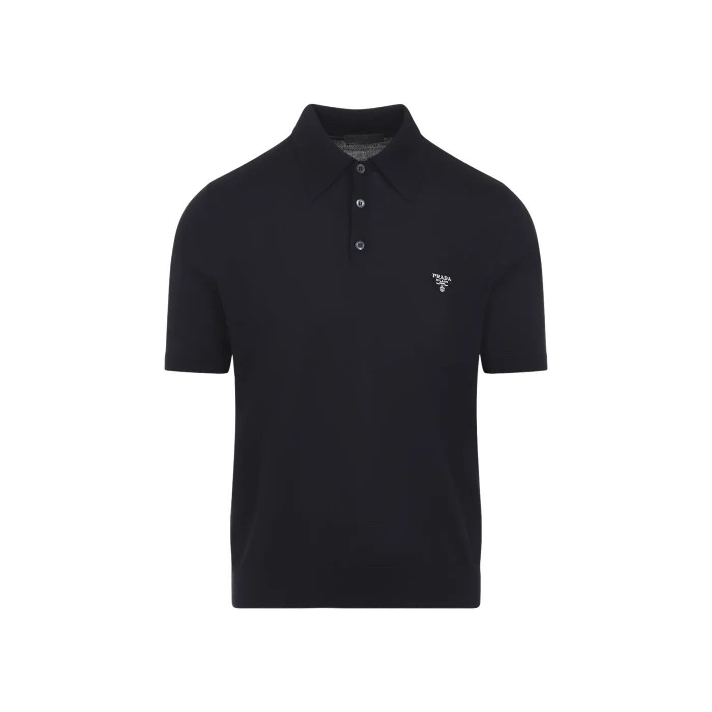 PRADA Navy Wool Polo Shirt New )