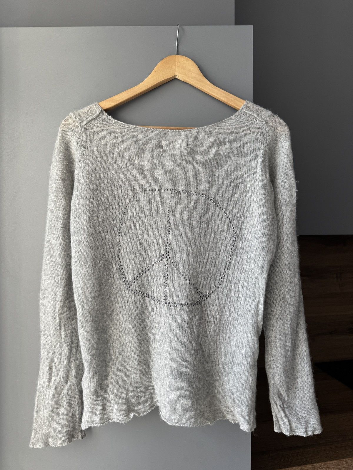 Zadig & Voltaire Zadig & Voltaire Cashmere Peace Crystals Knitted Sweater Size L / US 10 / IT 46 - 1 Thumbnail