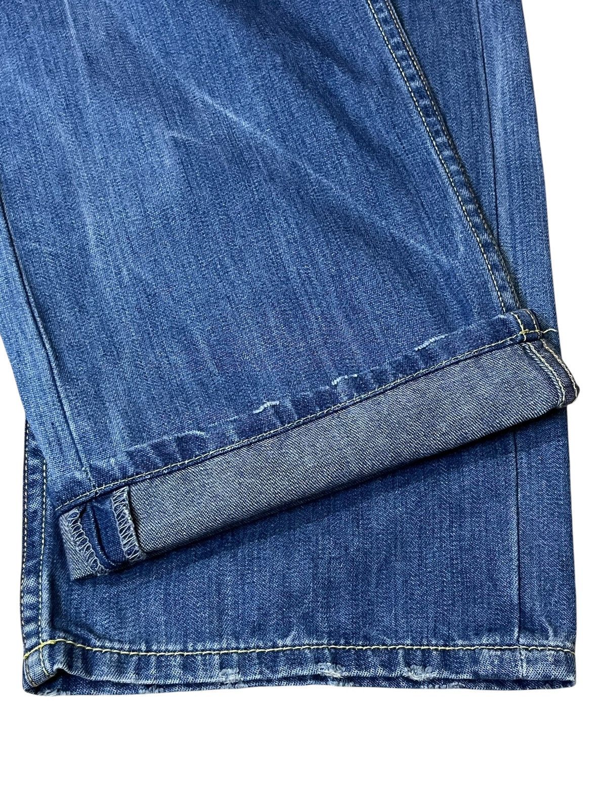Japanese Brand Japanese y2k BIG TRAIN OSAKA JEANS skull patches dirty jeans Size US 33 - 17 Thumbnail
