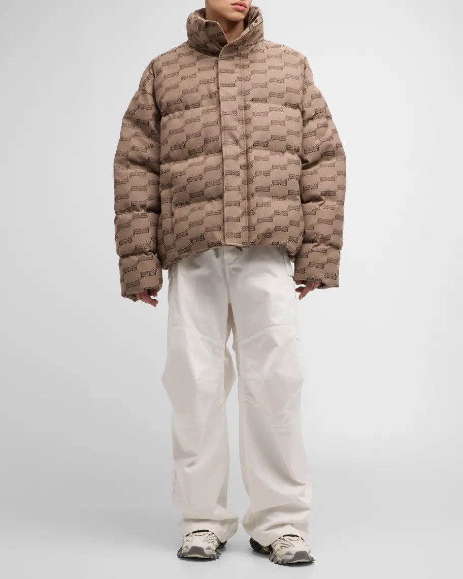 Balenciaga o1in1g1124 Dup / BB Monogram Puffer Jacket in Brown Size US S / EU 44-46 / 1 - 3 Thumbnail