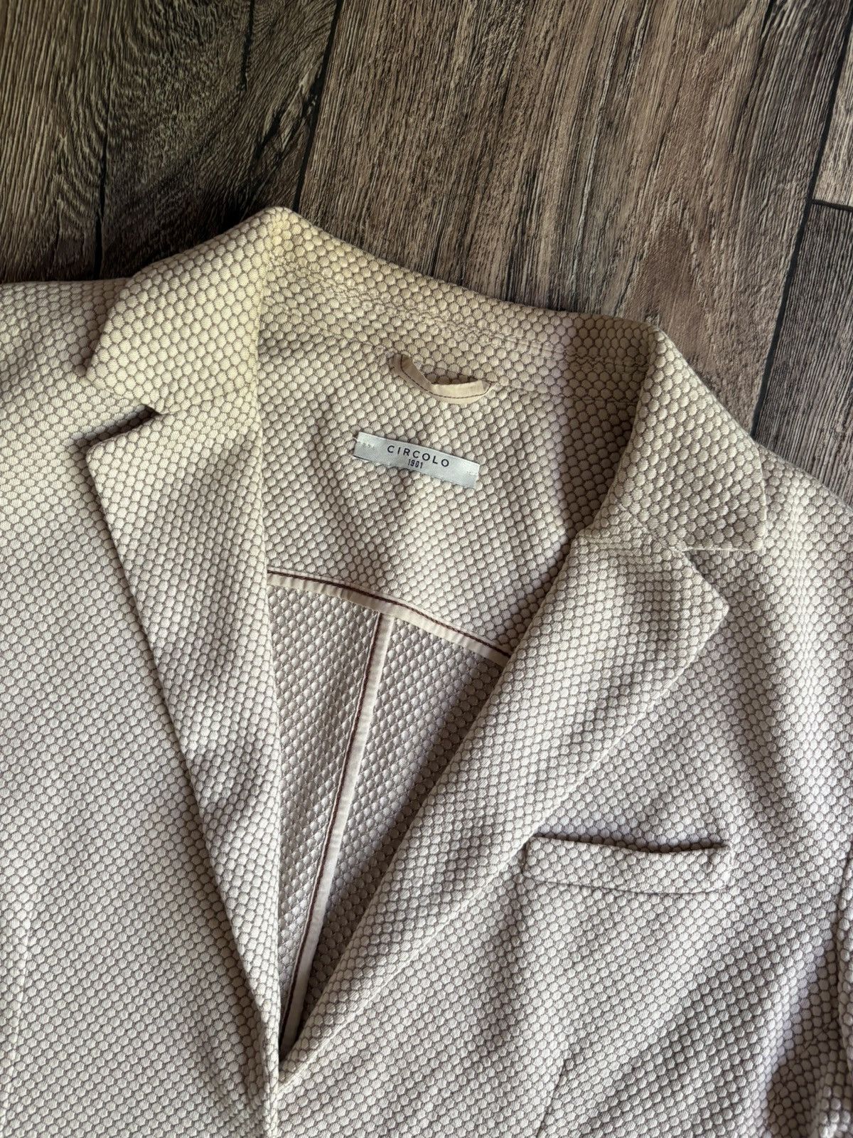 Circolo 1901 × Designer Circolo 1901 Women’s Cotton Blazer Jacket Textured Knit Size XL / US 12-14 / IT 48-50 - 2 Thumbnail