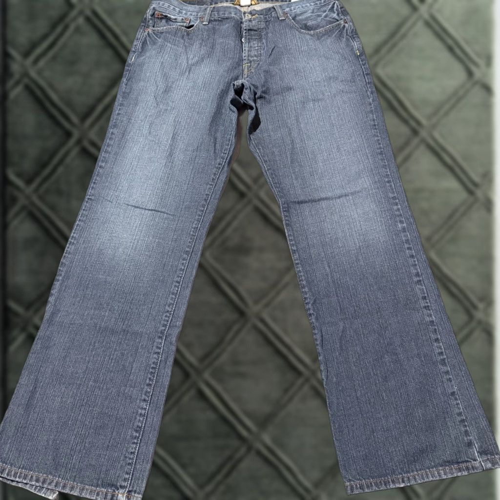 Lucky Brand Lucky Brand Jeans Men Blue Slim Boot Leg Mid-Rise Zip Fly 36 - Denim, 5-Pocket, Distressed, Regular Size Size US 36 / EU 52 - 1 Thumbnail