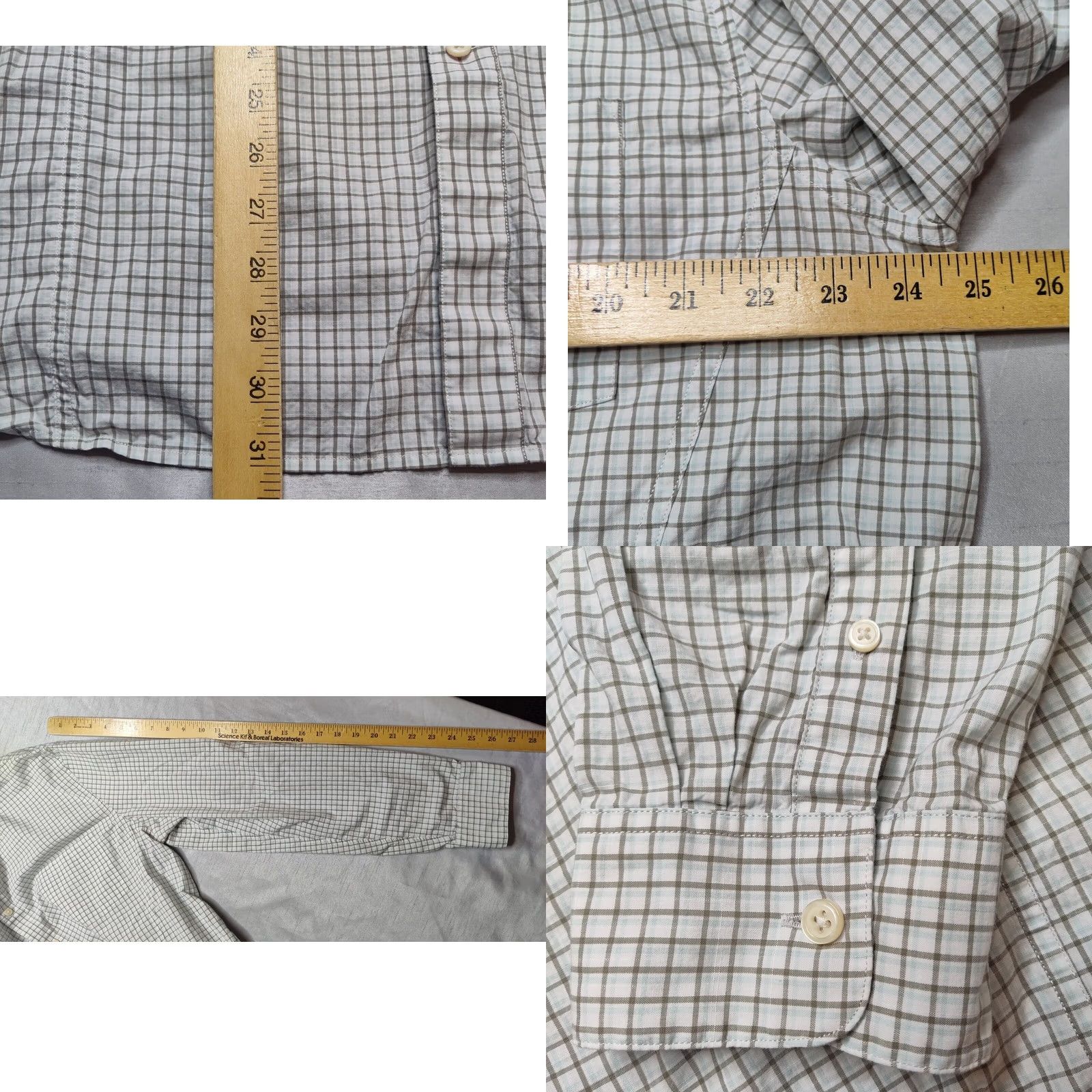 John Varvatos JOHN VARVATOS LUXE Men Button-Up Shirt 2XL Brown Check Long Sleeve Casual Travel Size US XXL / EU 58 / 5 - 9 Thumbnail