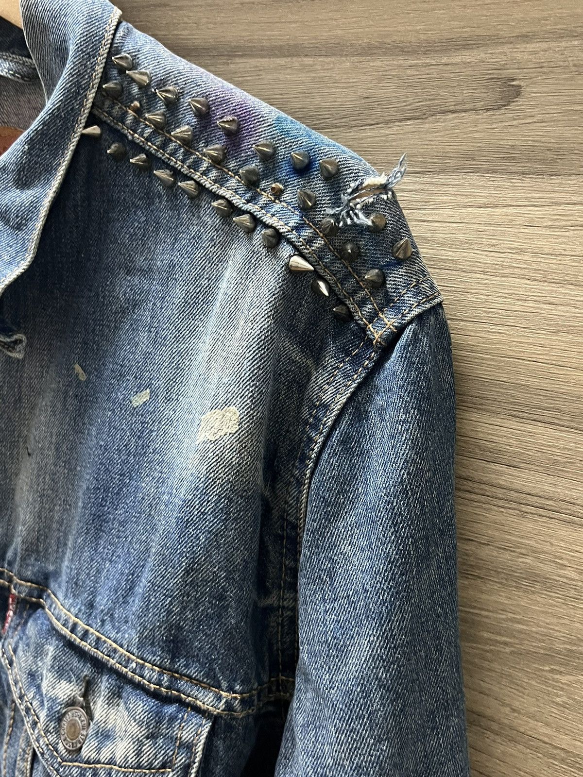 Levi's × Levi's Vintage Clothing × Punk and Yo Levi's vintage trucker denim with spikes punk rock Size US XL / EU 56 / 4 - 4 Thumbnail