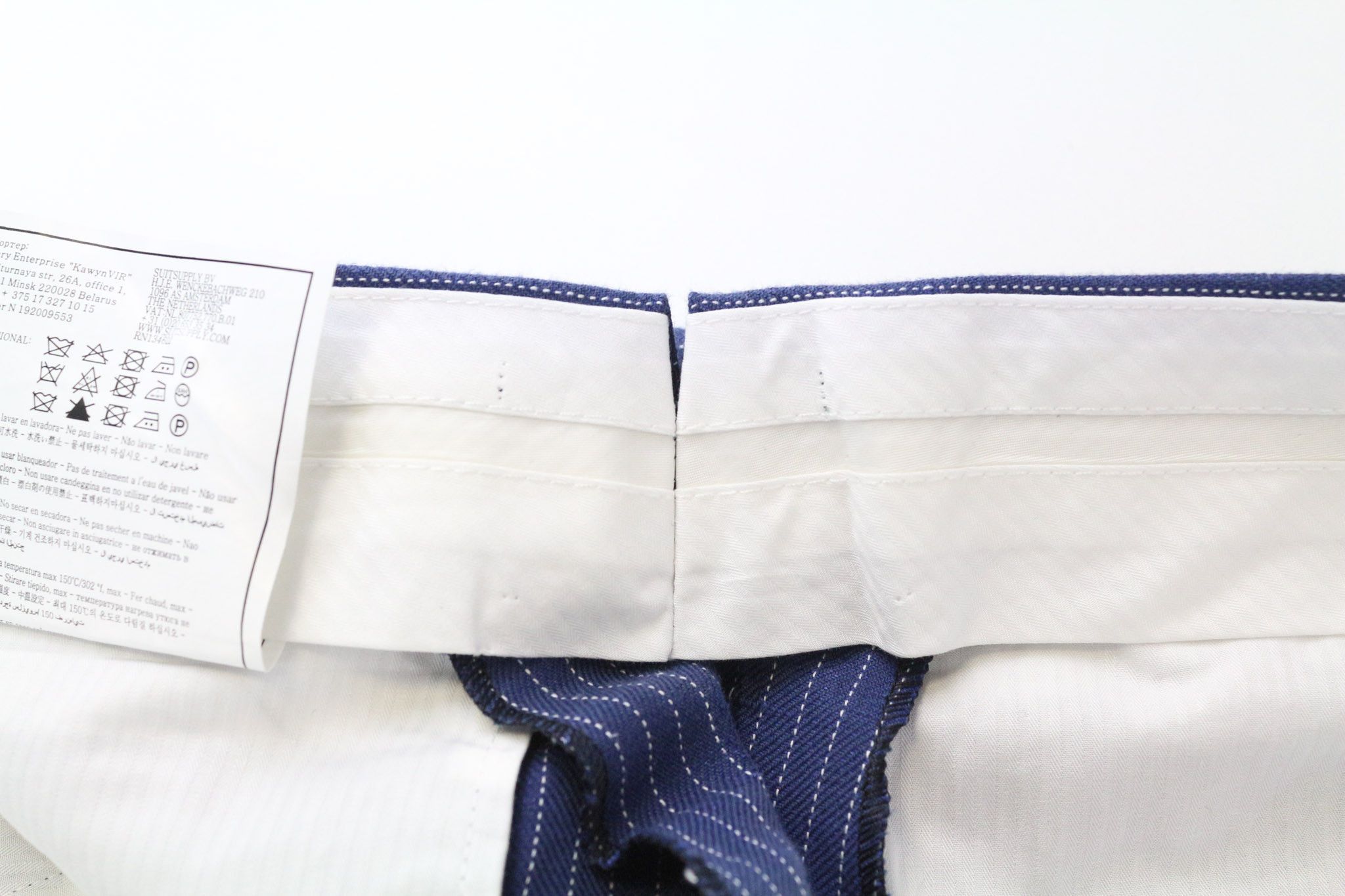 Suitsupply BRENTWOOD UK38R Blue Linen Blend Pleated Trousers 74730 Size 38R - 7 Thumbnail