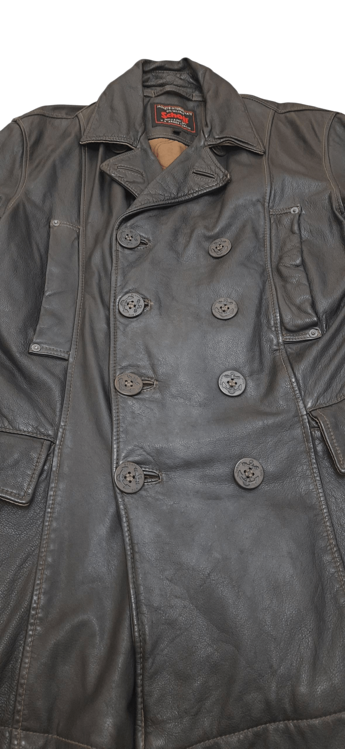 Schott Schott leather P-coat Size US L / EU 52-54 / 3 - 5 Thumbnail