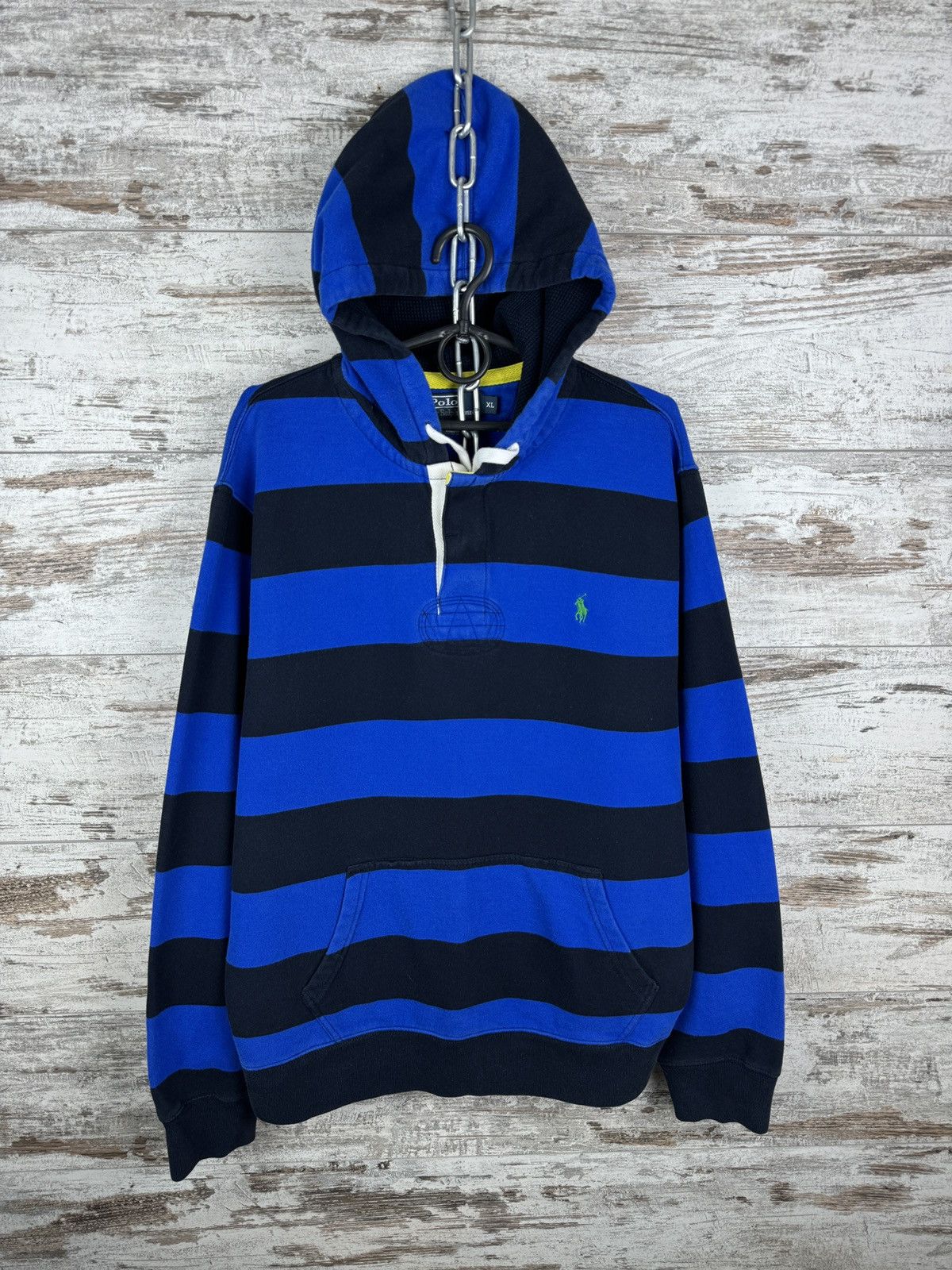 Polo Ralph Lauren × Vintage Mens Vintage Polo Ralph Lauren Rugby hoodie jacket y2k rare Size US XL / EU 56 / 4 - 1 Thumbnail