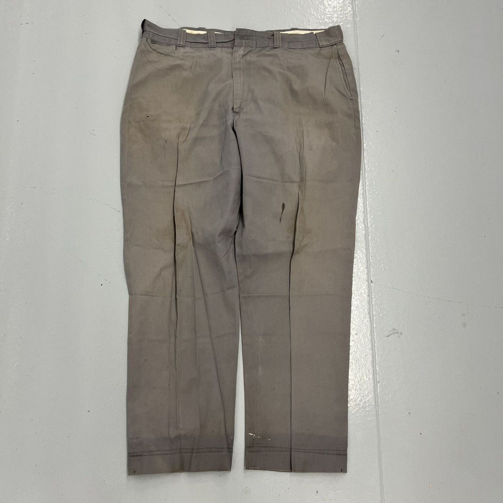 Vintage 60s Koraton Grey Sanforized Workwear Chinos 38x30