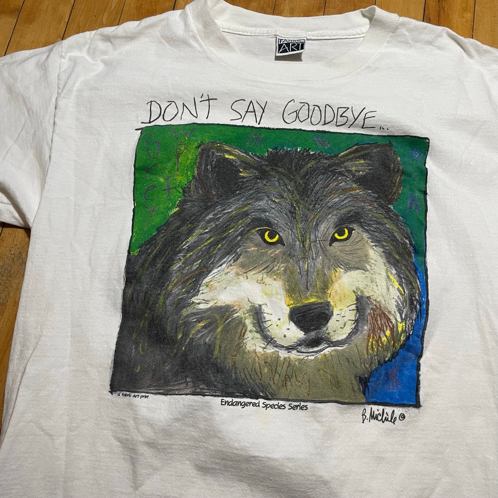 Vintage Don't Say Goodbye Wolf Nature Art Tee Size L Size US L / EU 52-54 / 3 - 3 Thumbnail