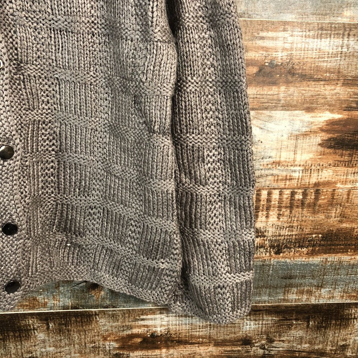 Vintage Japan vintage checkered Grey Cardigan Knitwear #A1953 Size US M / EU 48-50 / 2 - 8 Thumbnail