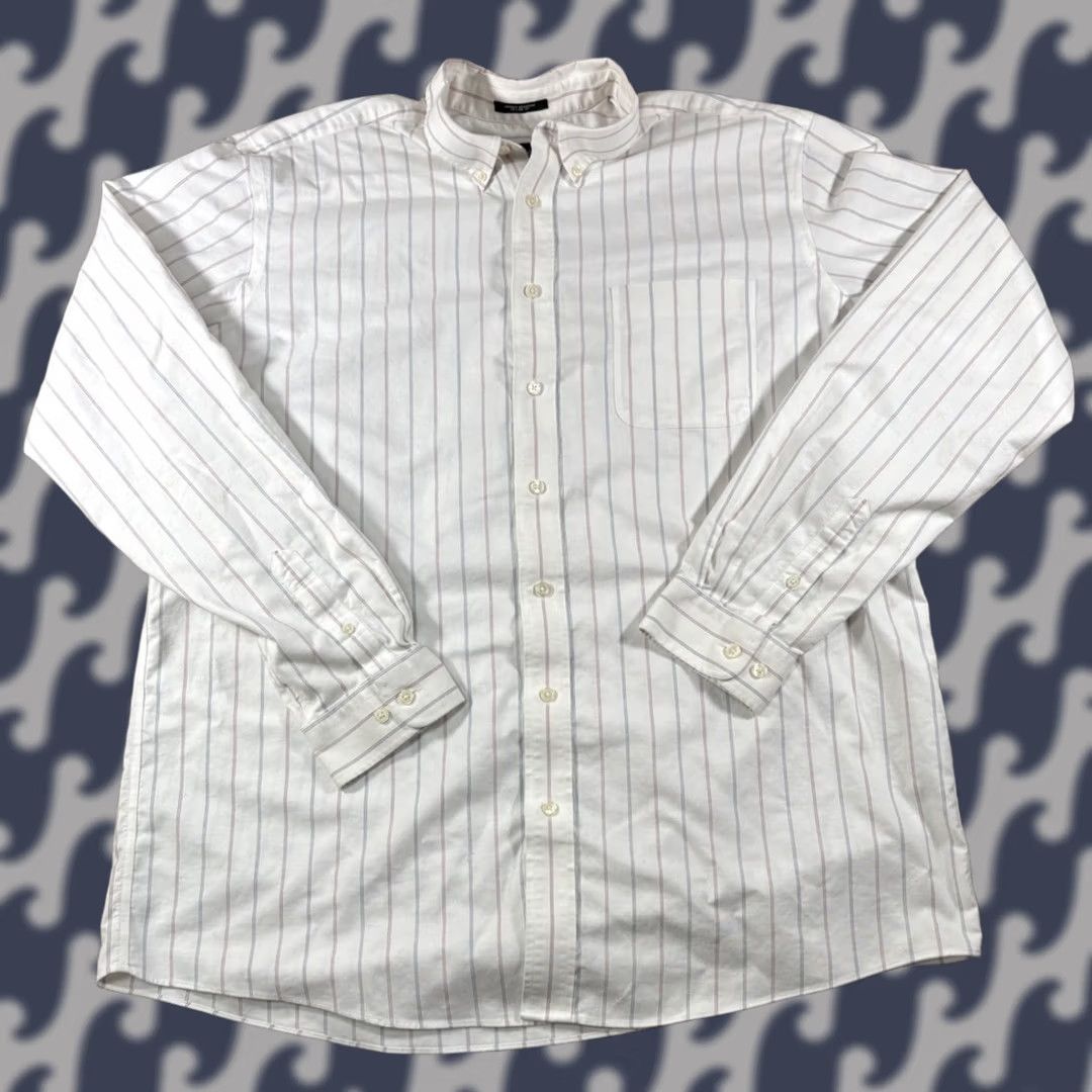 Eddie Bauer VINTAGE Eddie Bauer Striped Button Up Shirt Mens Tall XL 100% Cotton Size US XL / EU 56 / 4 - 1 Thumbnail