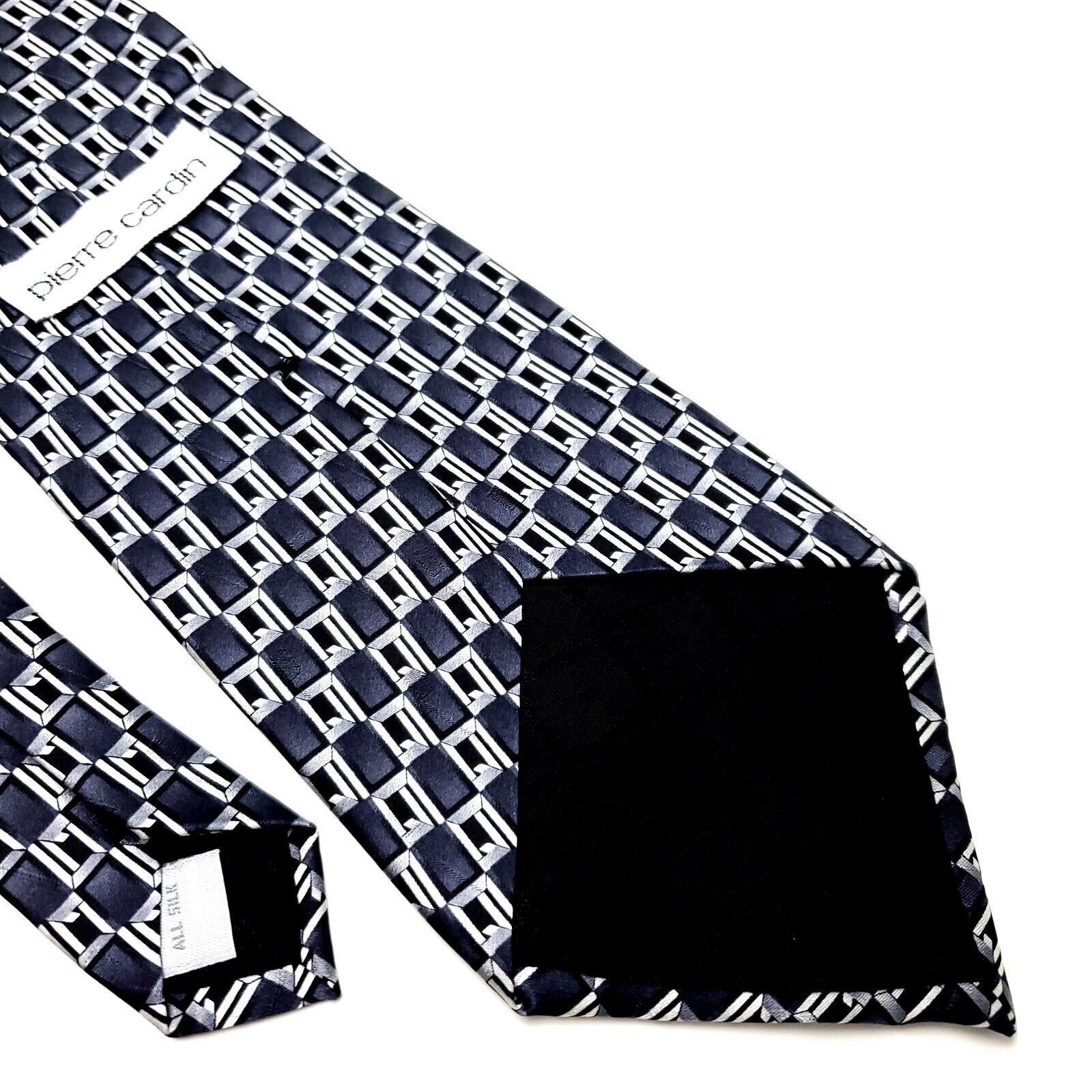 Pierre Cardin Pierre Cardin Silk Tie Gray Geometric Print Short Wide Size ONE SIZE - 5 Thumbnail