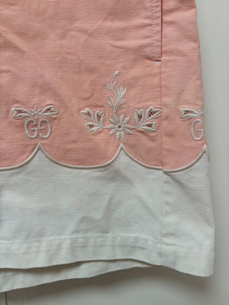 Gucci GucciPink stitching beige bamboo knot yarn all-cotton short Size 25" / US 0 / IT 36 - 2 Thumbnail
