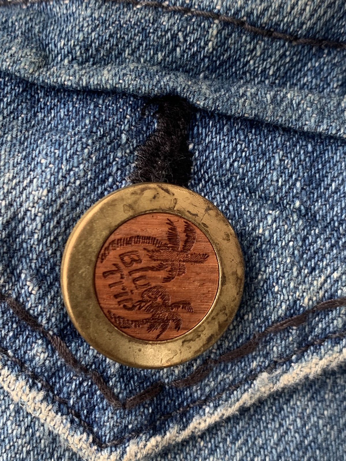 Edwin 𝗙𝗟𝗔𝗥𝗘 EDWIN BLUE TRIP VERY RARE & DISTRESSED. Size US 33 - 14 Thumbnail