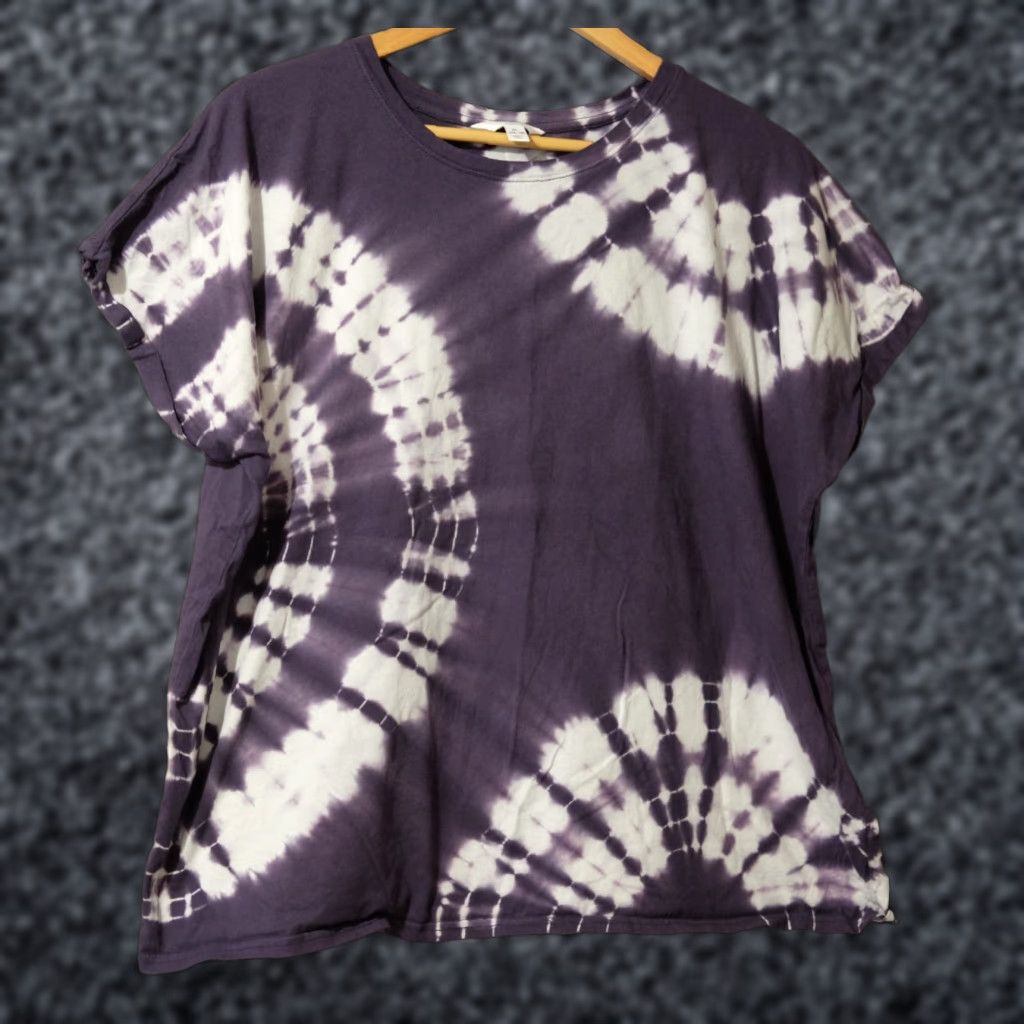 Vintage EUC Time and Tru Tie Dye Dolman Sleeve Tee 100% Cotton Womens XL Eggplant T-Shirt Size XL / US 12-14 / IT 48-50 - 1 Thumbnail