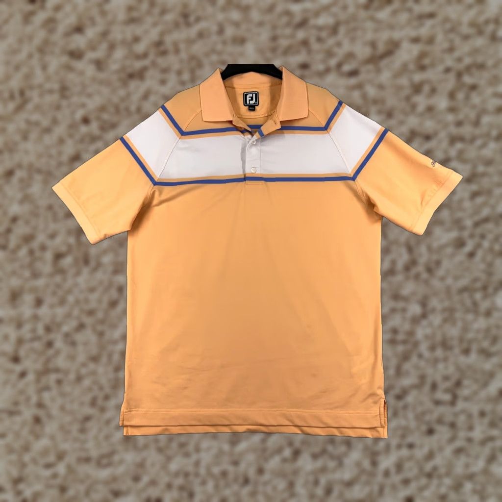Footjoy FootJoy Polo Shirt Mens XL Orange White Polyester Blend Golf Golfers Modern Sports Shirt Mens XL Orange White FootJoy Polo Shirt Size US XL / EU 56 / 4 - 1 Thumbnail