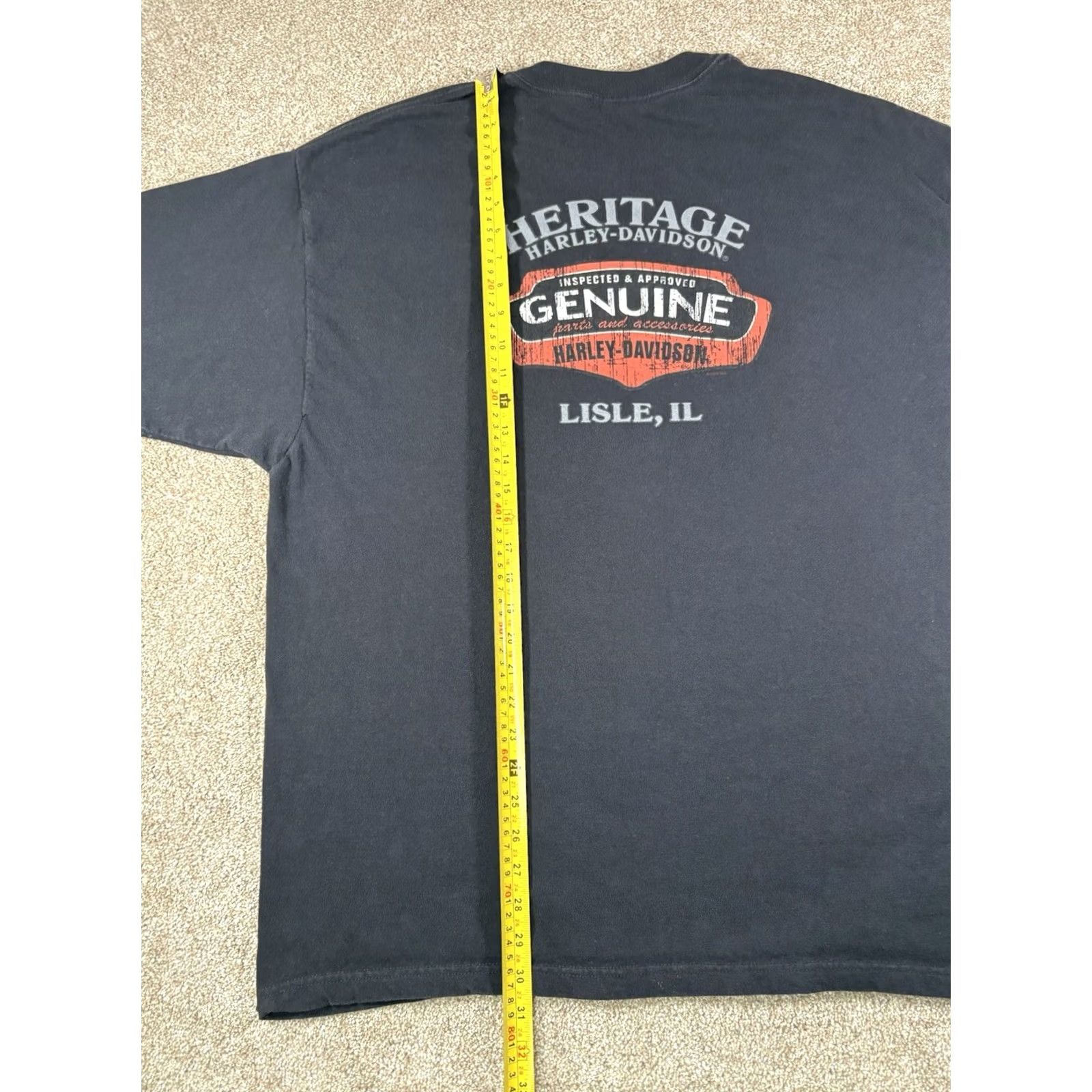 Harley Davidson Harley-Davidson Shirt Mens 2XL Black Short Sleeve Double Sided Logo Lisle IL T-Shirt Biker Motorcycle Vintage No Size US XXL / EU 58 / 5 - 7 Thumbnail