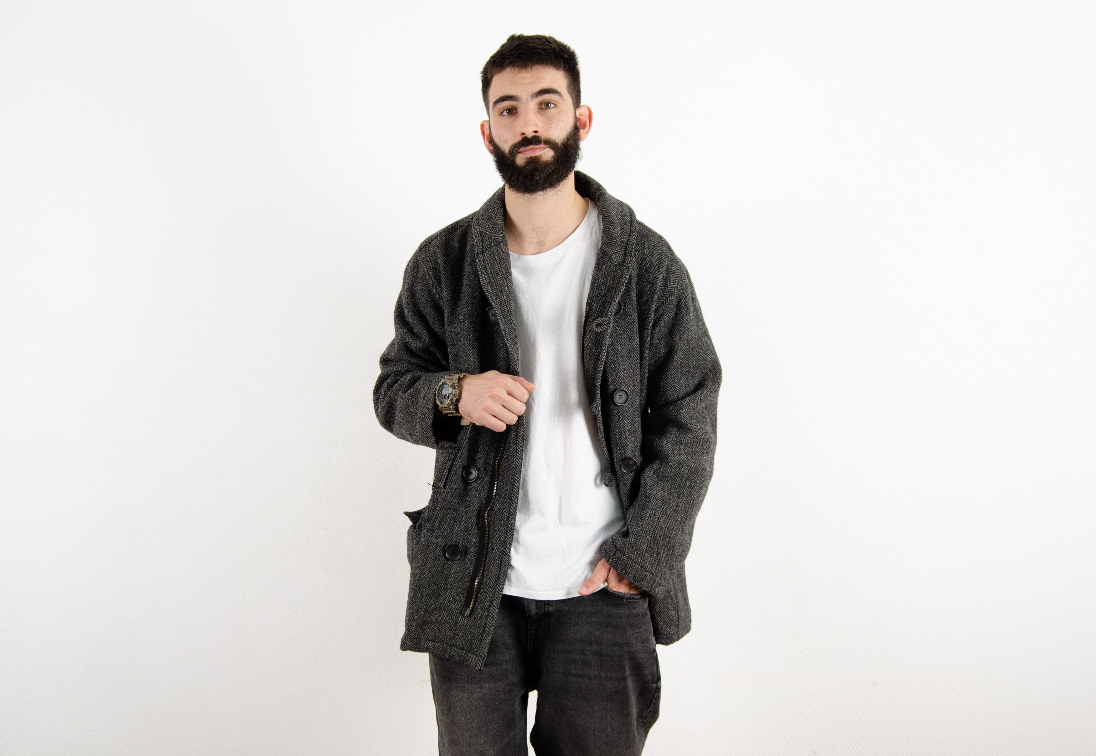 ジャケット・アウター archive comme des garcon wool coat Pre-owned] COMME des GARCONS SHIRT Wool Zip Coat – Archive