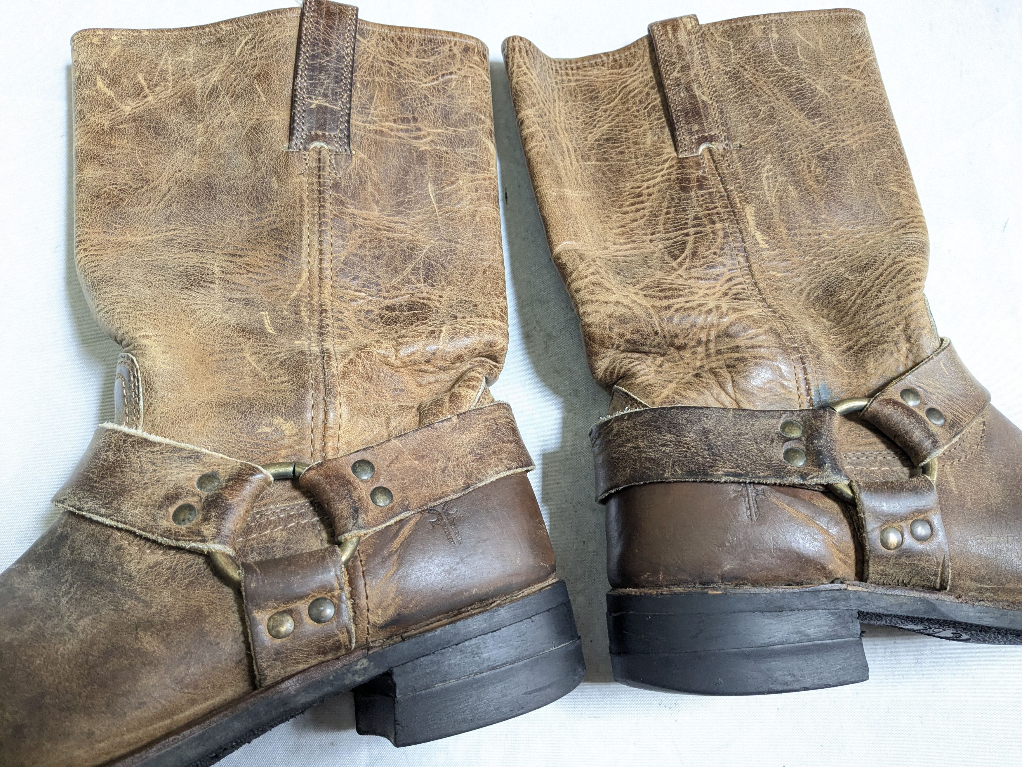 Frye Frye Harness Brown Leather 11 M Leather Buckle Punk Size US 11 / EU 44 - 6 Thumbnail