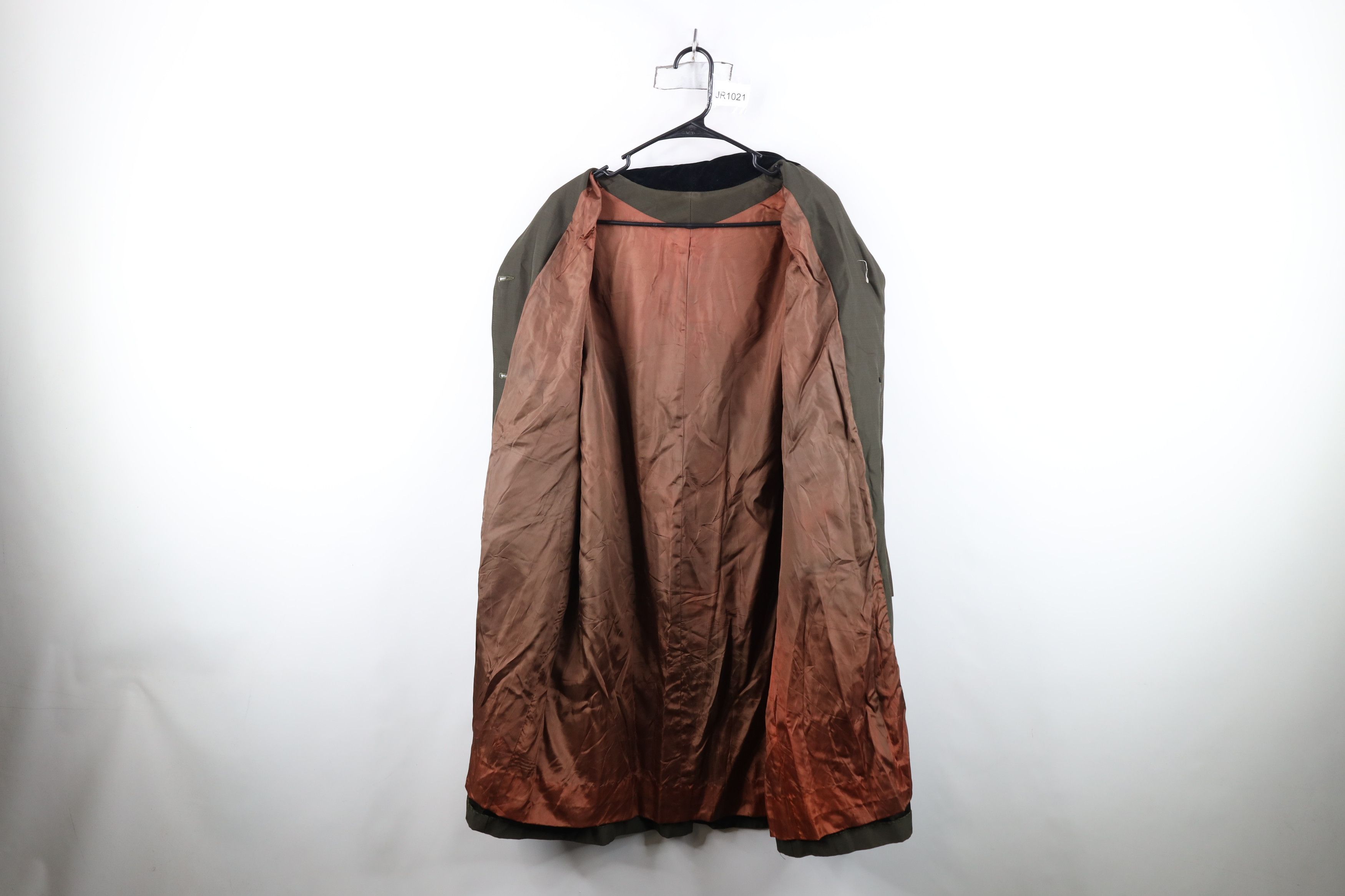 Vintage Vintage 50s Rockabilly Gabardine Velvet Collar Coat Jacket Size XL / US 12-14 / IT 48-50 - 11 Thumbnail