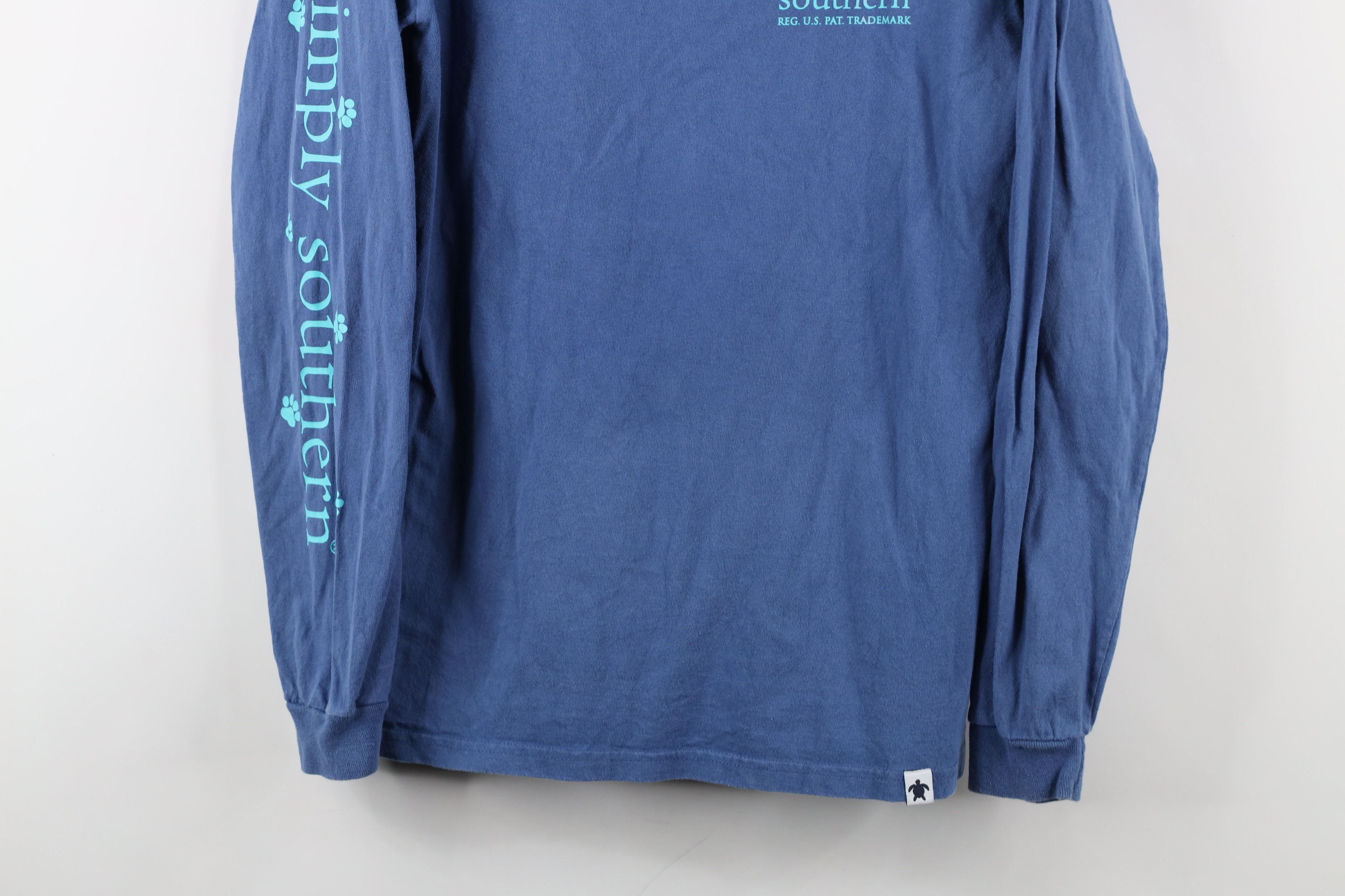 Vintage Simply Southern Spell Out Puppy Dog Long Sleeve T-Shirt Blue Size S / US 4 / IT 40 - 3 Thumbnail