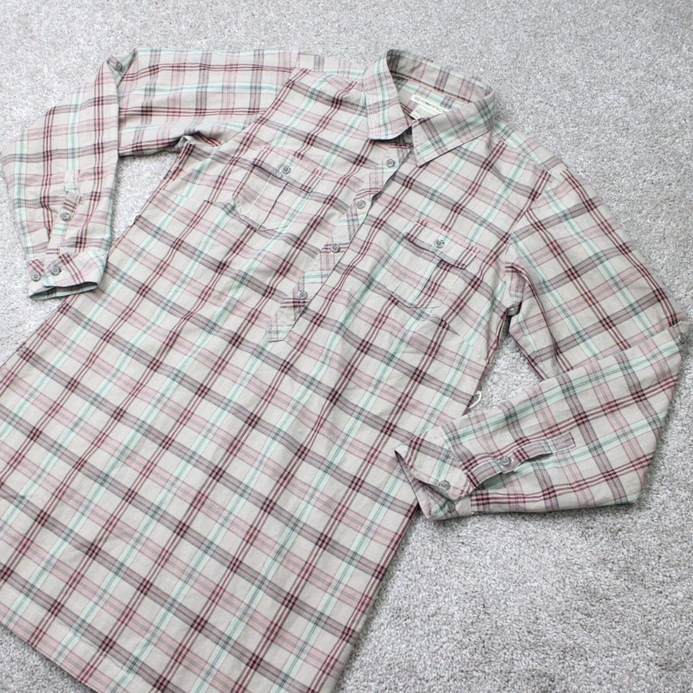 ExOfficio ExOfficio Shirt Womens Small Red/Green/Brown Cotton/Poly Long Sleeve Pullover Shirt Size S / US 4 / IT 40 - 3 Thumbnail
