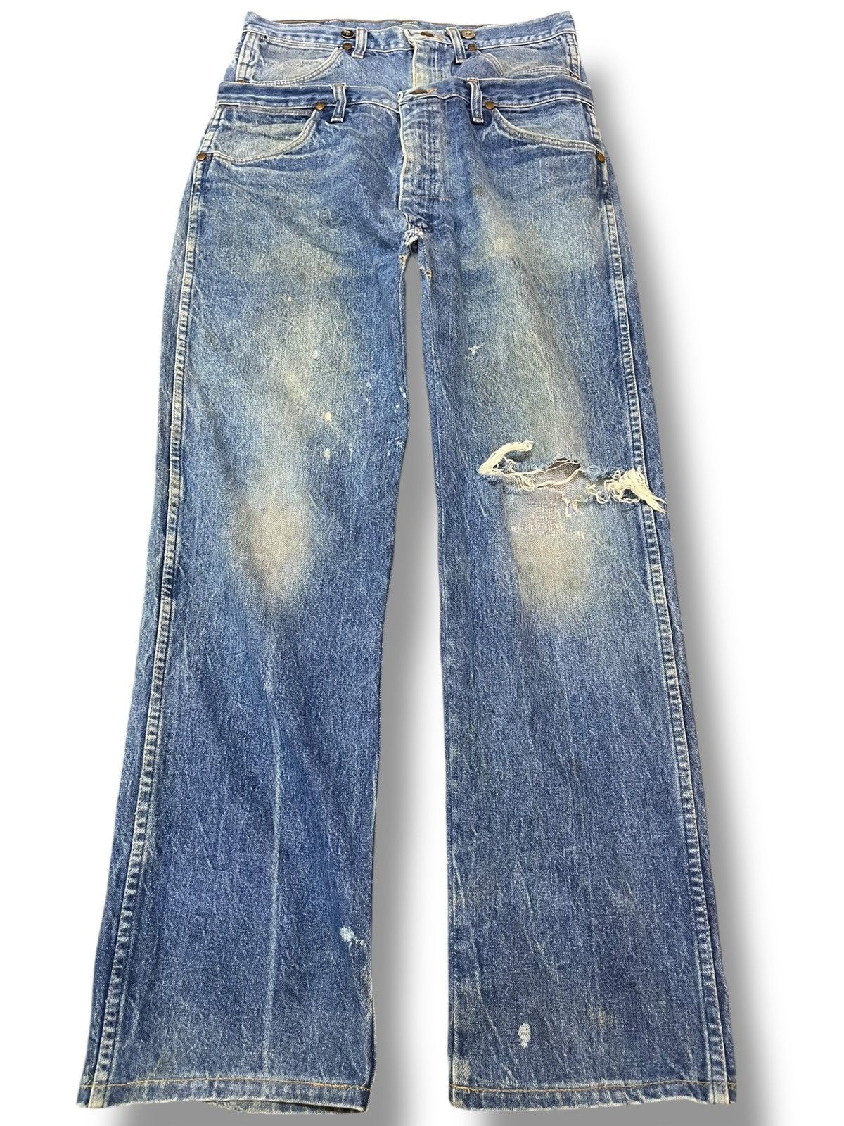 Wrangler Vintage Wrangler Double Waist Grunge Distressed Denim Size US 30 / EU 46 - 1 Thumbnail