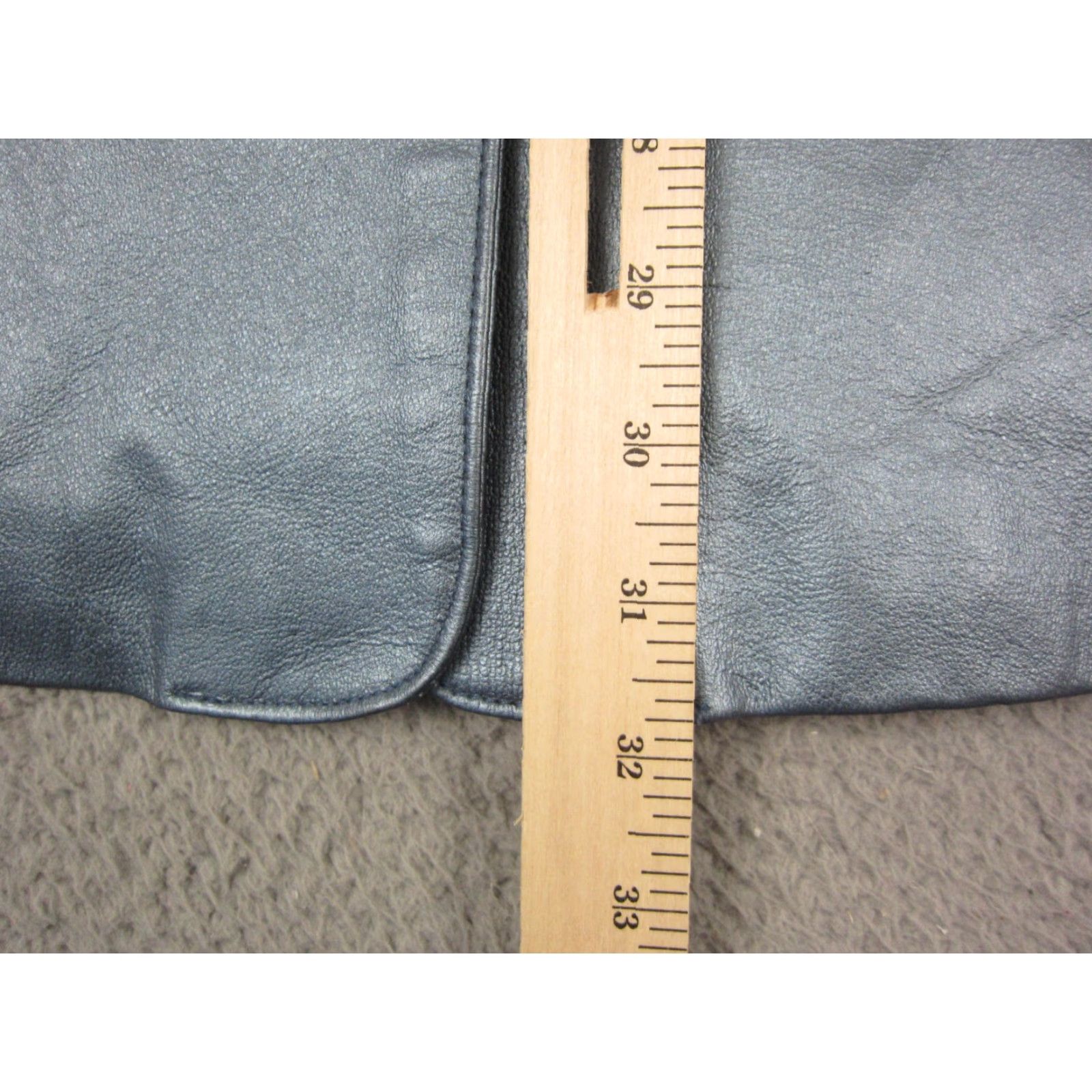 Vintage VINTAGE David Benjamin Blazer Shirt Jacket Womens Size 14 Blue Leather 3 Button 90s Womens Localized Size XL / US 12-14 / IT 48-50 - 6 Thumbnail