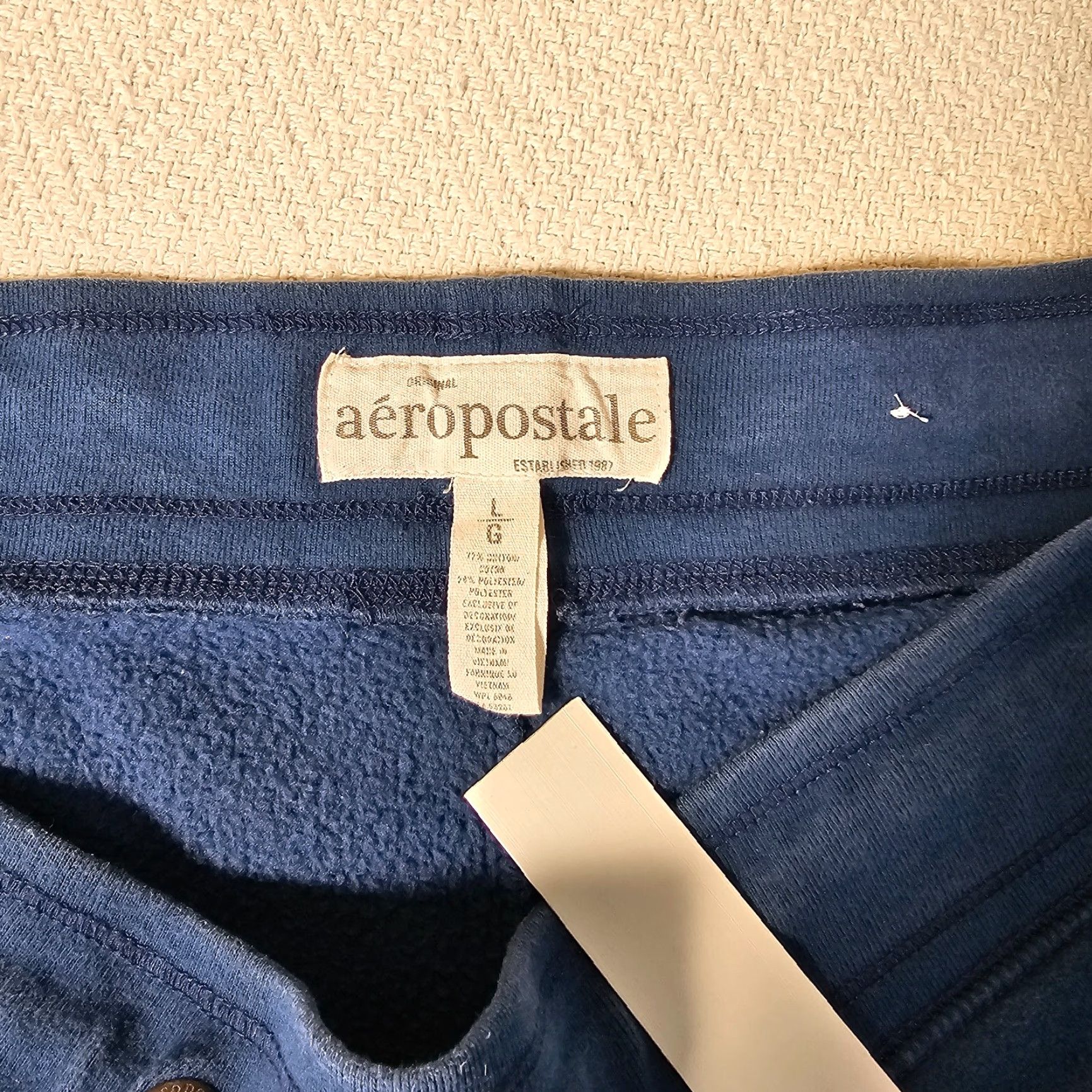 Aeropostale VINTAGE Aeropostale Women's Sweatpants L Blue Fleece Casual Comfort Drawstring Size 36" / US 14 / IT 50 - 4 Thumbnail