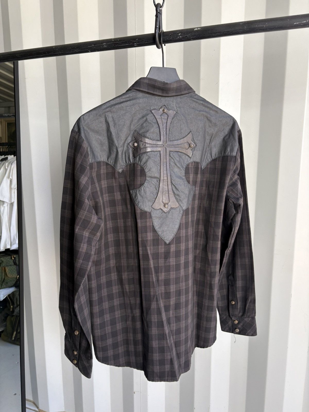 Chrome Hearts Chrome Hearts XL Cross Patch Flannel Button Shirt Size US L / EU 52-54 / 3 - 1 Thumbnail