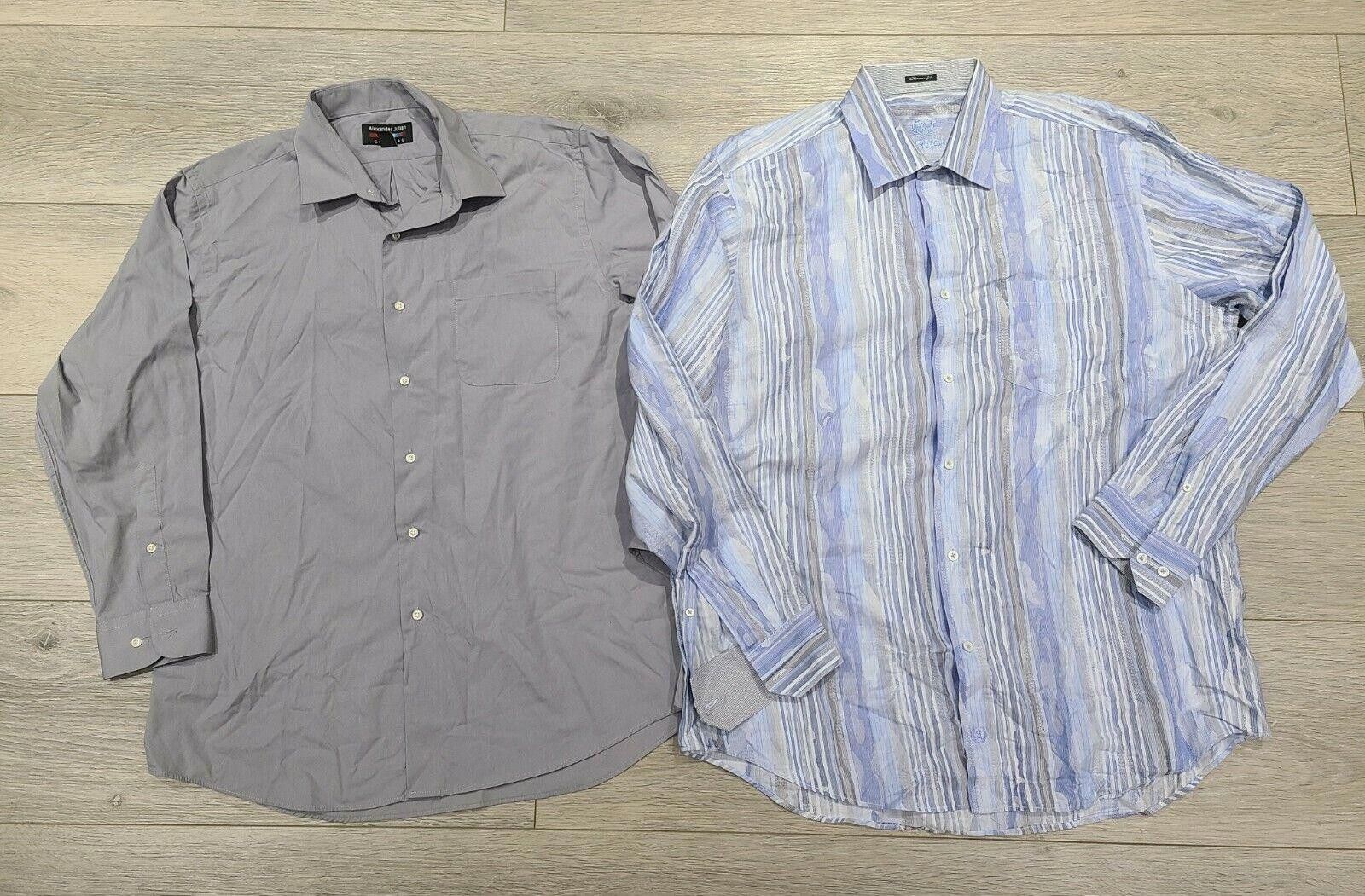 BUGATCHI Mens Dress Shirt Lot Bugatchi Julian Colors Large collared Size 42R - 1 Thumbnail