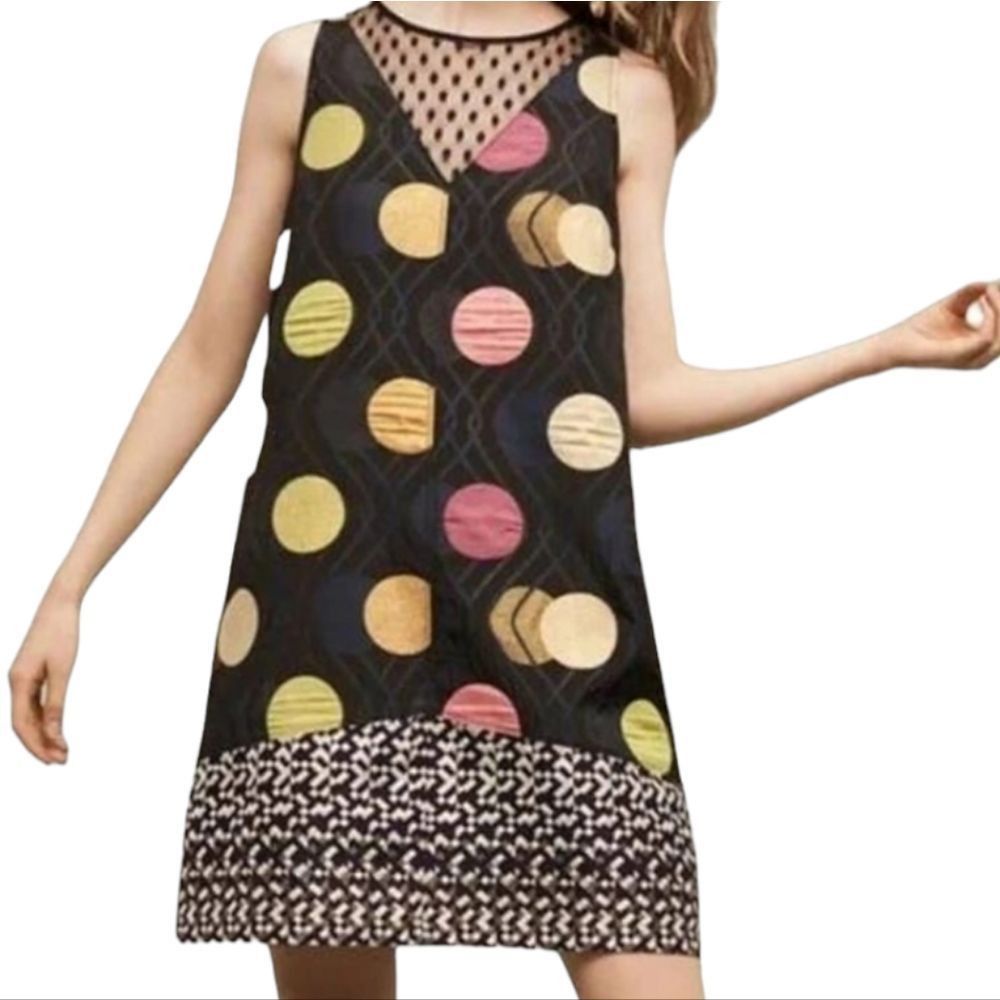 Anthropologie Anthropologie Maeve Tilde Polka Dot Palooza Retro Mod Metallic XS Black Motif NW Size XS / US 0-2 / IT 36-38 - 2 Thumbnail