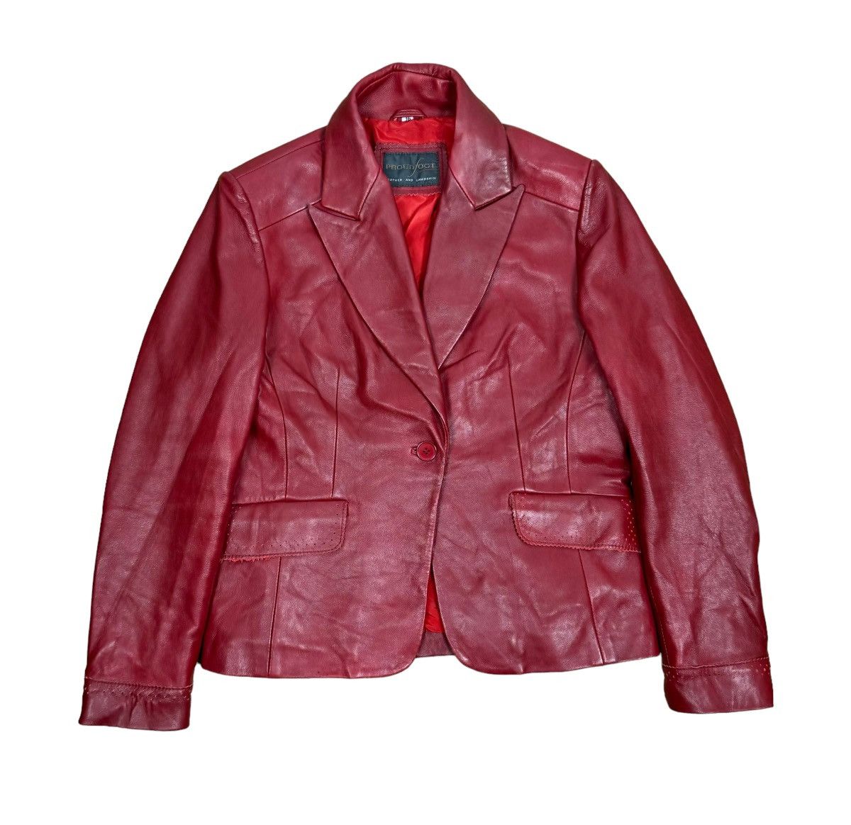 Other Proudfood Real Leather Blazer Jacket Perforated Trim size S Size S / US 4 / IT 40 - 19 Thumbnail