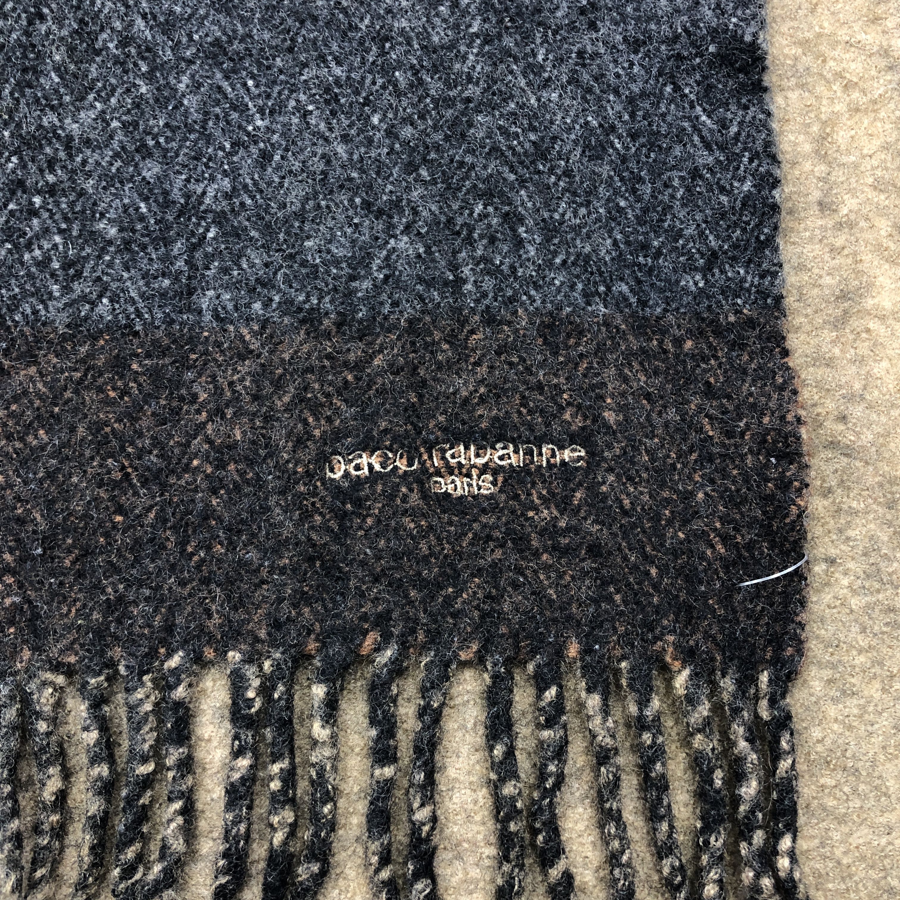 Vintage Vintage Paco Rabanne Scarf Muffler Wool Fringe Scarves Size ONE SIZE - 4 Thumbnail