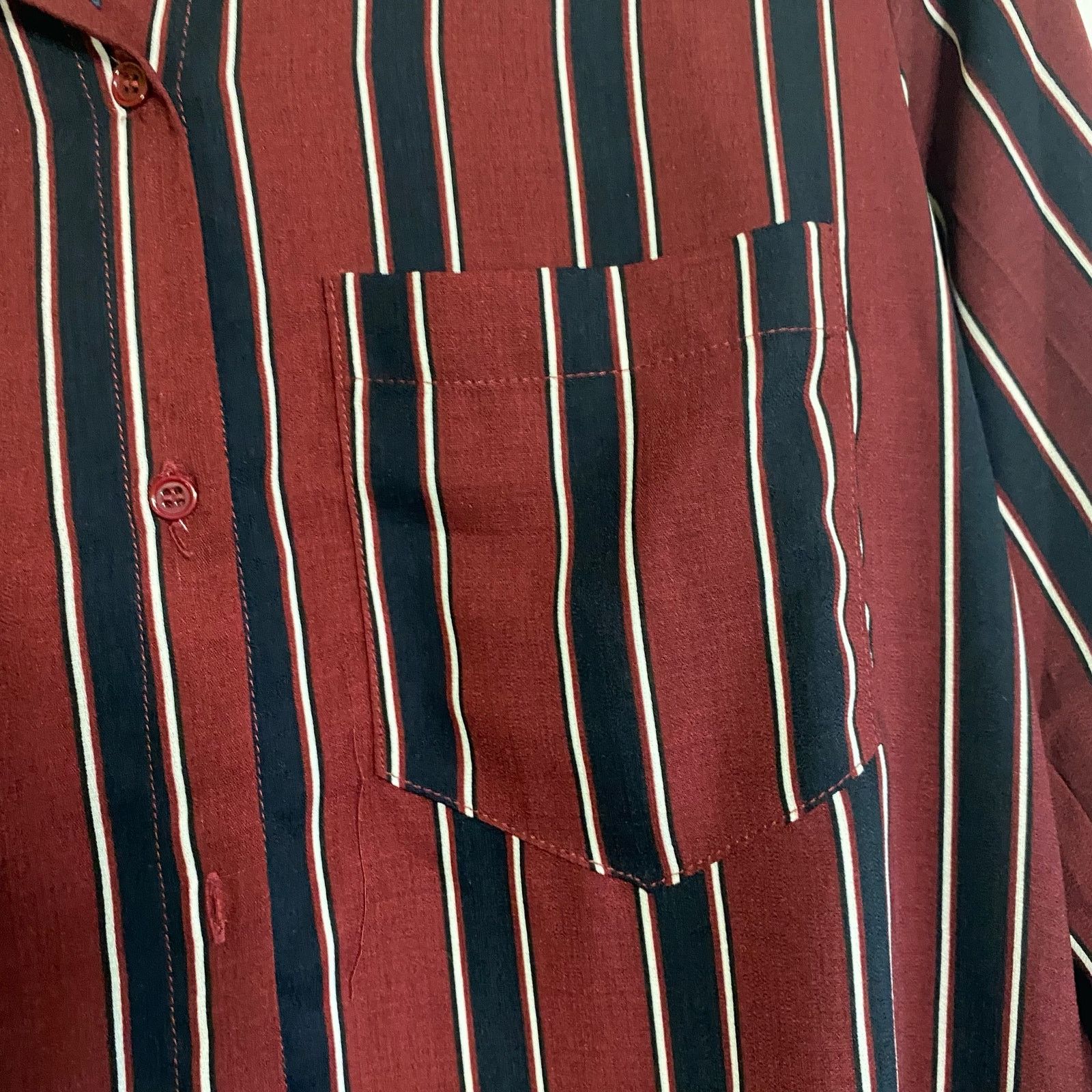 Forever 21 Forever 21 Button Up Shirt Dress Dark Red and Navy Striped S Size S / US 4 / IT 40 - 5 Thumbnail