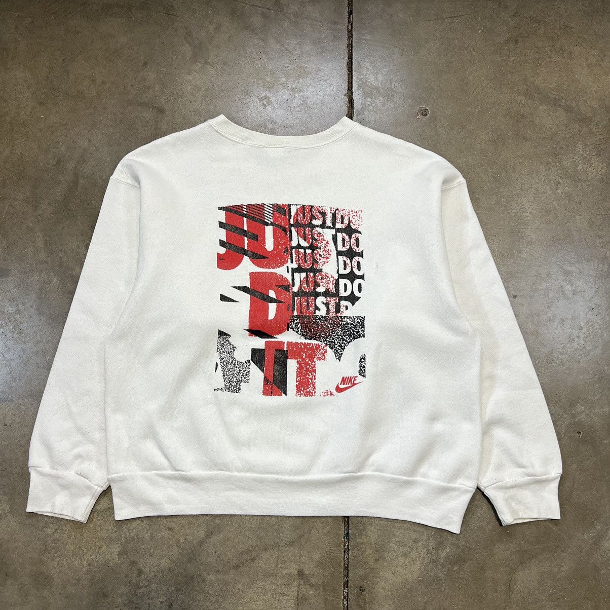 Vintage Vintage 90s Nike Crewneck Sweatshirt Just Do It Spell Out Size US M / EU 48-50 / 2 - 1 Thumbnail