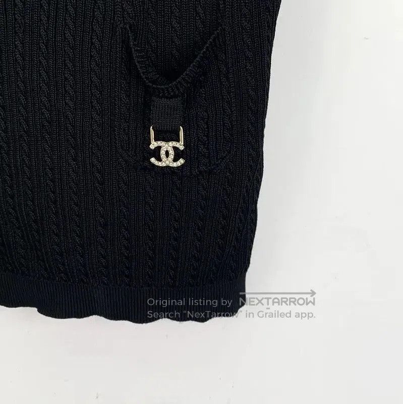 Chanel Chanel Black Ribbed Sleeveless Top . Size XXS / US 00 / IT 34 - 4 Thumbnail