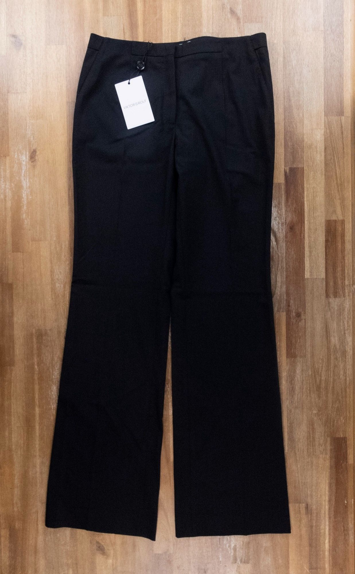 Viktor & Rolf VIKTOR & ROLF solid black wool wide leg dress pants 8 44 Size 30" / US 8 / IT 44 - 4 Thumbnail