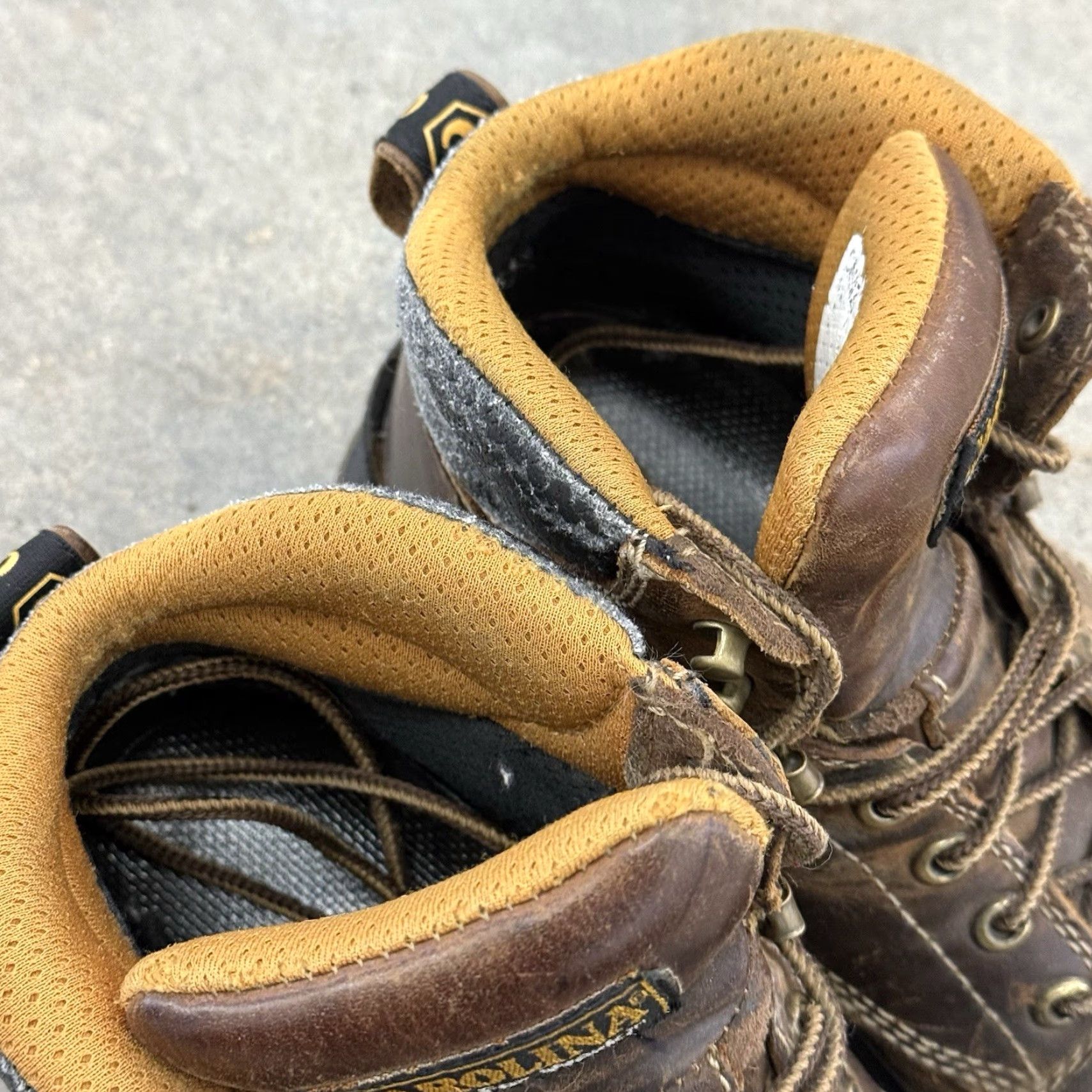 Vintage Carolina Work Boot CA1620 Mens Size 8 Waterproof Leather Brown Distress USA Shoes M Leather Upper Fall Winter Distress Men Muscle Size US 8 / EU 41 - 4 Thumbnail