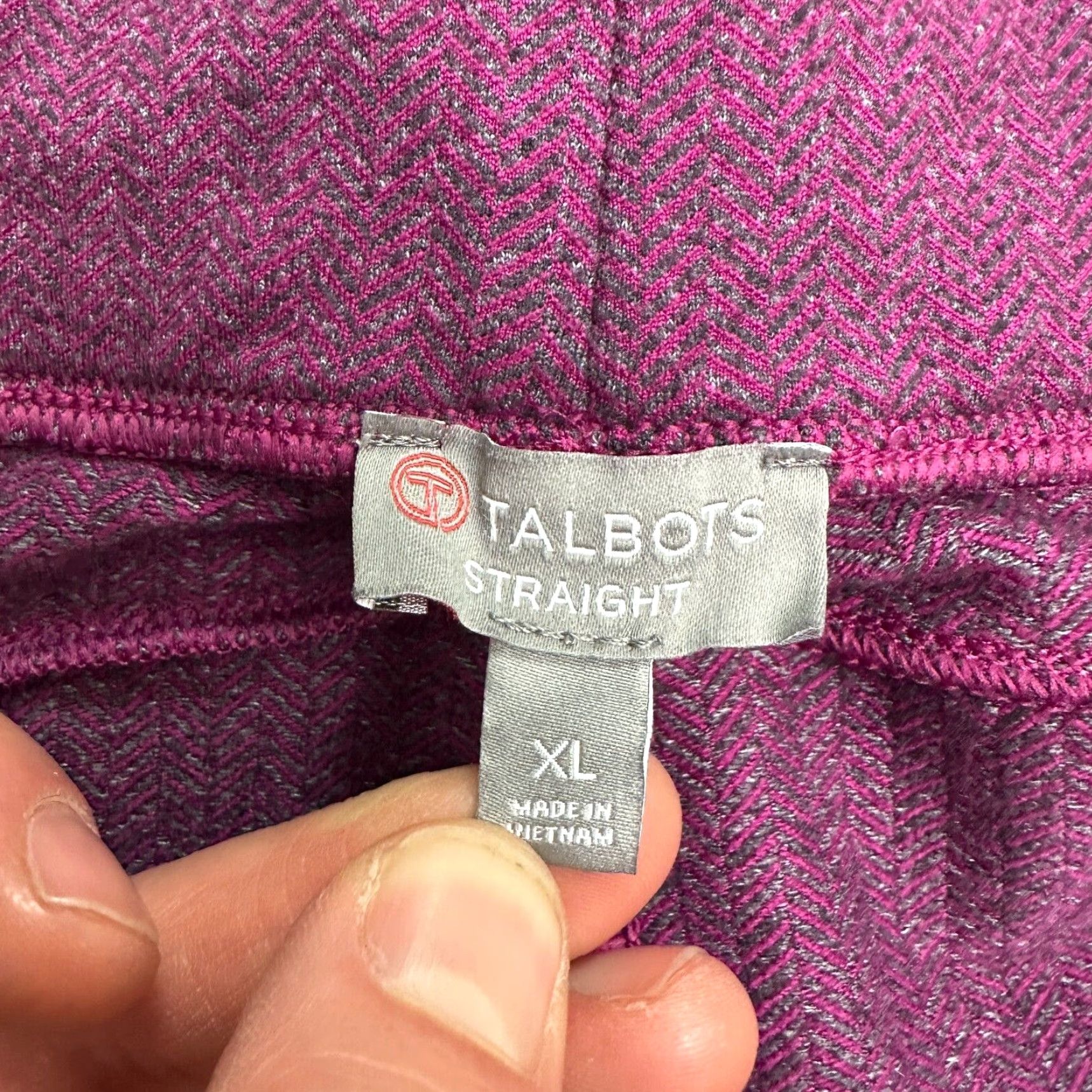 Talbots VINTAGE Talbots Pants Womens XL Purple Pull On Stretch Casual Yoga Active 36x31 Size 40" / US 18 - 4 Thumbnail