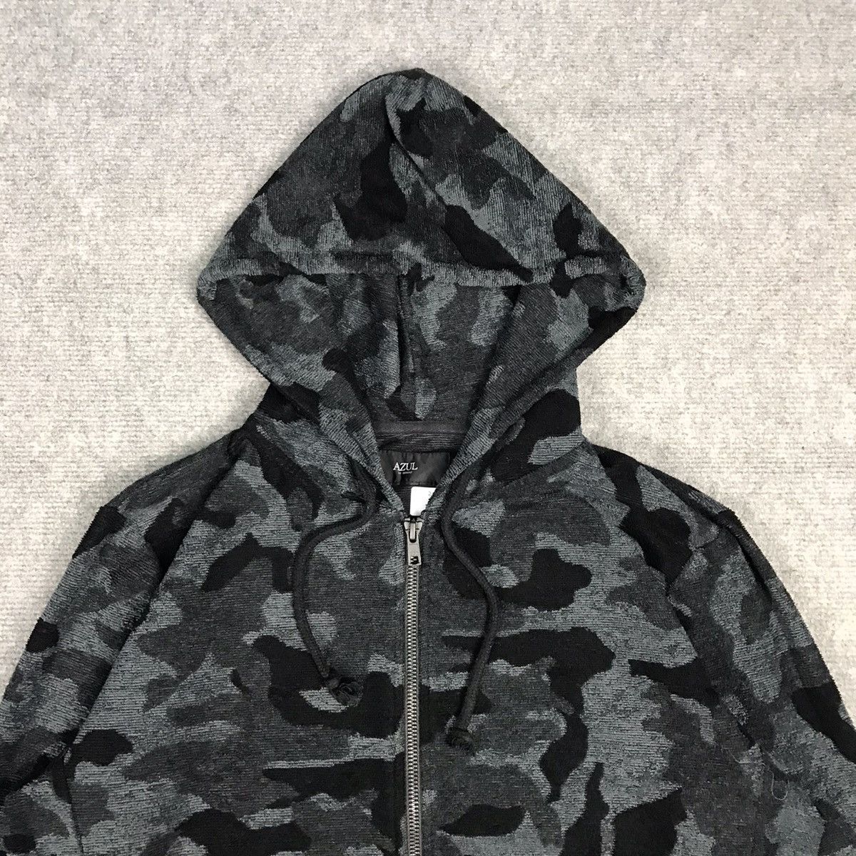 Japanese Brand × Le Grande Bleu (L.G.B.) × MOUSSY MOUSSY BLACK CAMO HOODIES PUNK ZIPPER JACKET Size US L / EU 52-54 / 3 - 3 Thumbnail