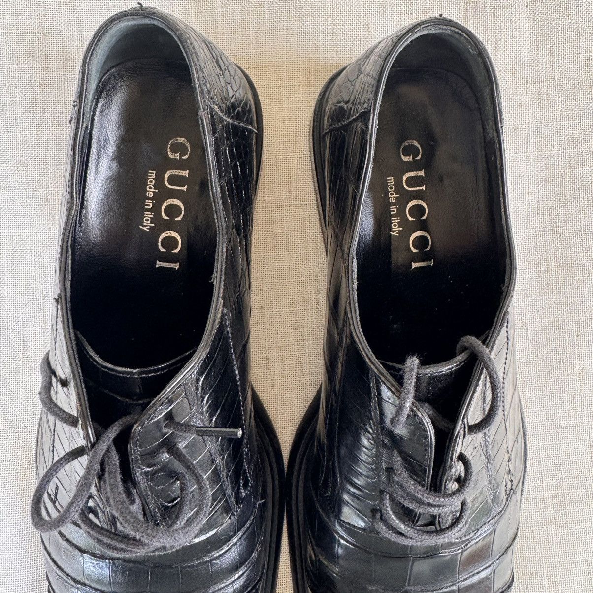 Gucci GUCCI Crocodile Lace Up Oxford-Men's 10.5 US-M to Wide-BLAck Size US 10.5 / EU 43-44 - 15 Thumbnail