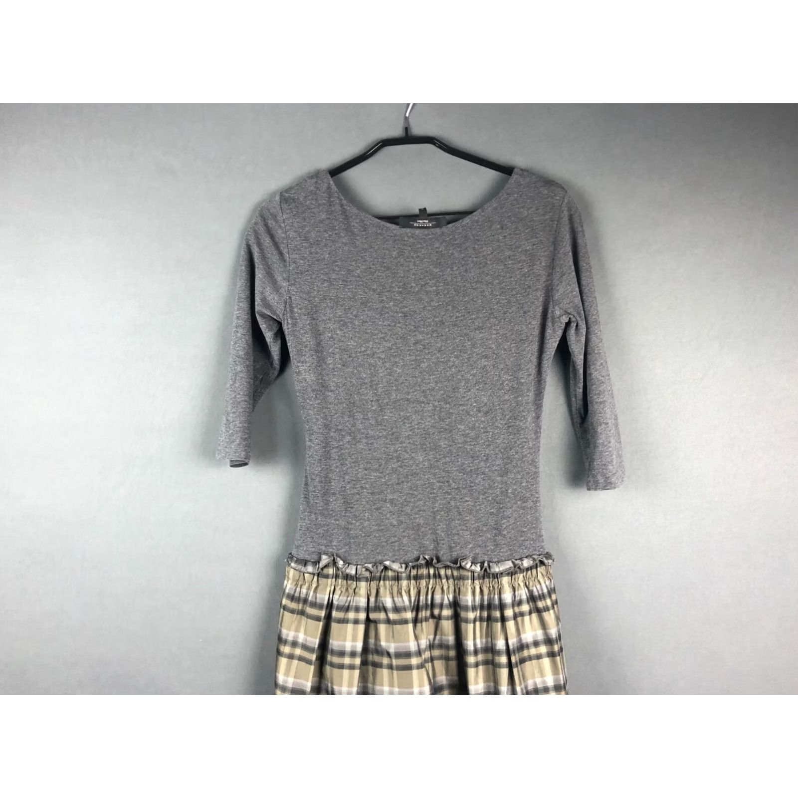 Vintage Weekend Max Mara Two-Piece Dress Gray M Check Midi Casual Women Size M / US 6-8 / IT 42-44 - 4 Thumbnail