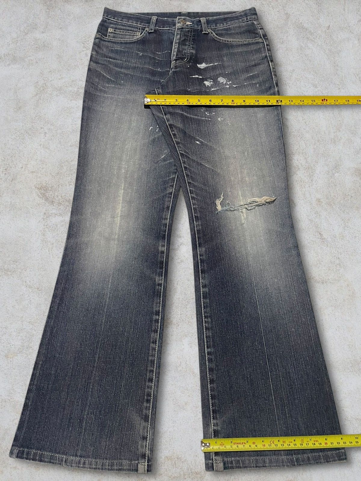 Tornado Mart Vintage Tornado Mart Paint Splatter Button Fly Bootcut Jeans Size US 30 / EU 46 - 19 Thumbnail
