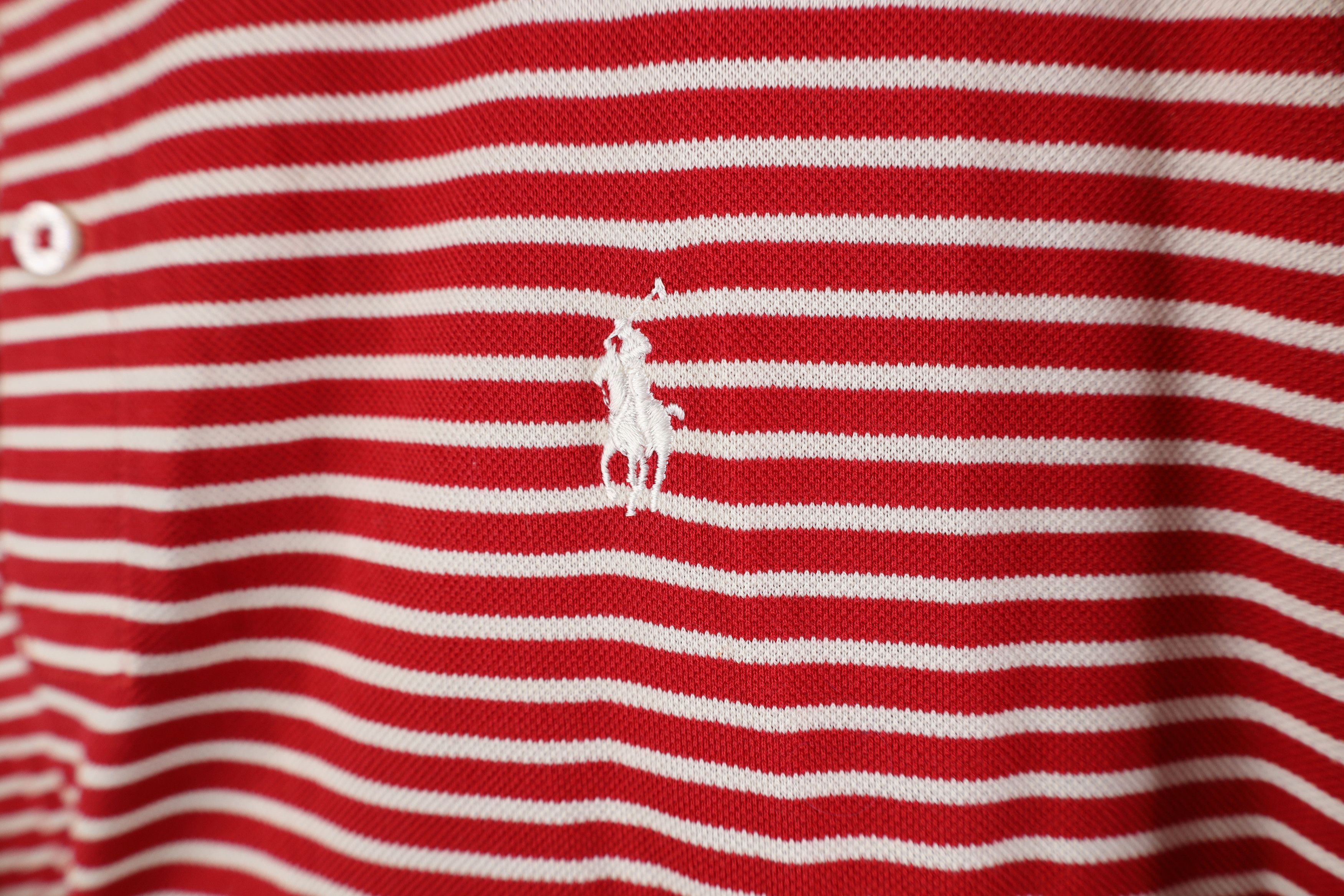 Ralph Lauren × Vintage Vintage Polo Golf Ralph Lauren Cane Striped Knit Polo Shirt Size US XXL / EU 58 / 5 - 5 Thumbnail
