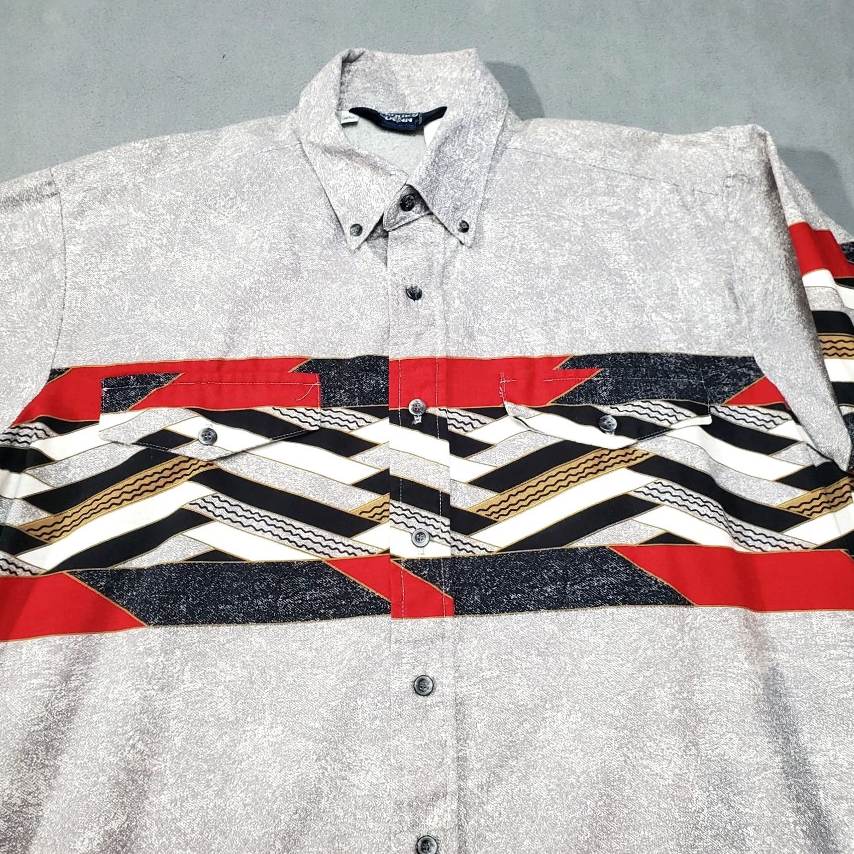 Brooks VINTAGE Brooks & Dunn Shirt Mens L Gray Red Aztec Southwestern Long Sleeve Button Down Collared 90s Western Cowboys Rodeo Rancher Mens Size US L / EU 52-54 / 3 - 4 Thumbnail