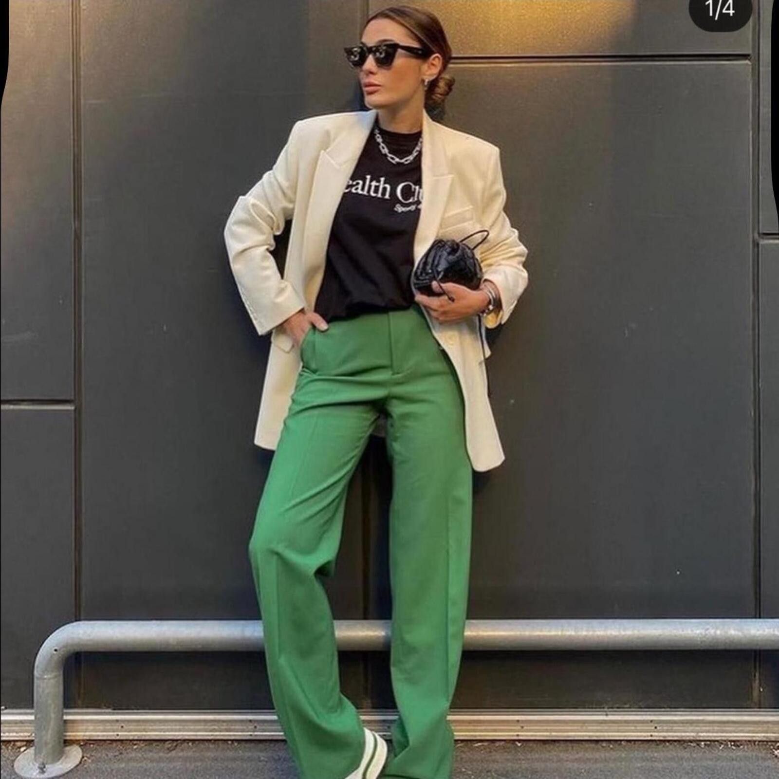 Zara Zara trendy green suit trousers pants Size 36" / US 14 / IT 50 - 2 Thumbnail