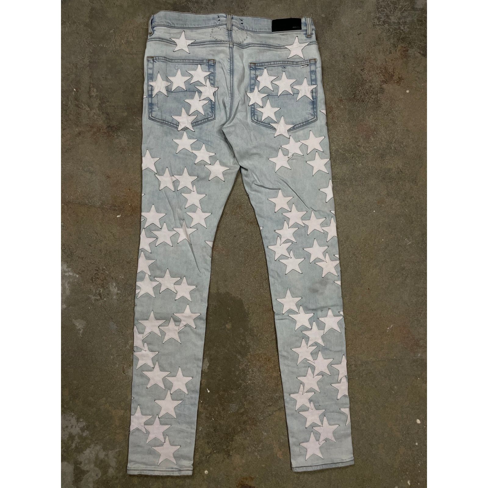 Amiri Amiri Chemist Jeans Light Wash White Stars 34 Used Size US 34 / EU 50 - 2 Thumbnail