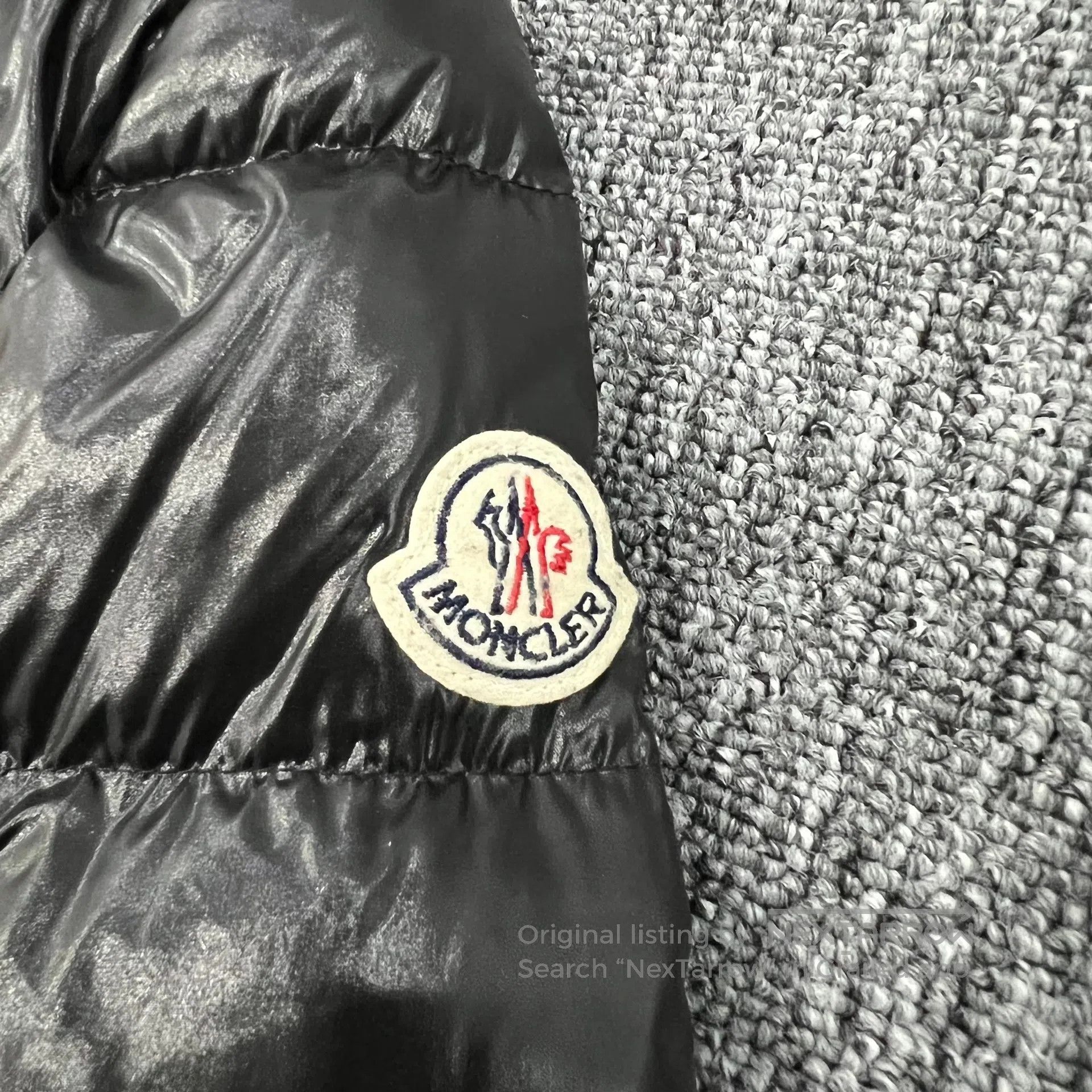 Moncler Moncler size 2 Daphne sleeve tag logo; black, fitted down j Size M / US 6-8 / IT 42-44 - 4 Thumbnail